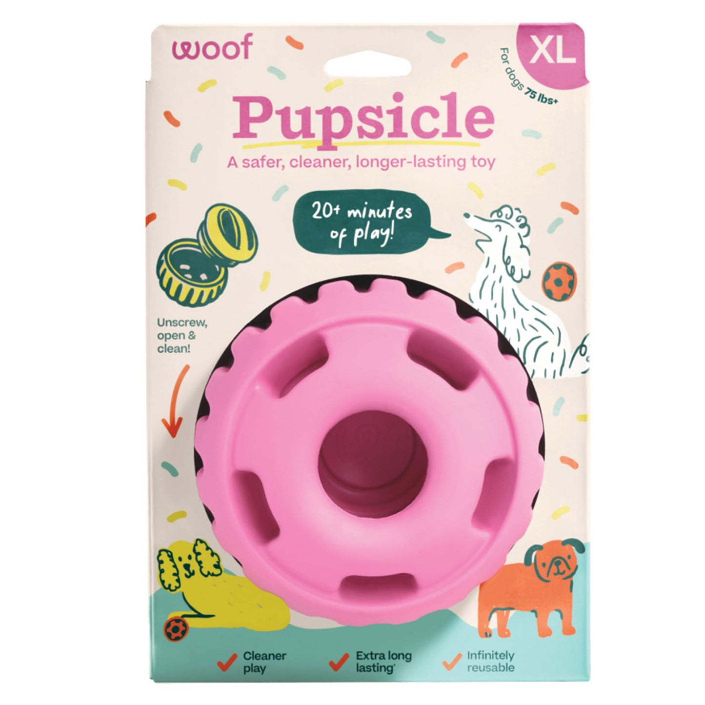 WOOF Pupsicle - Long-Lasting Interactive Dog Toy to Keep Your Pup Busy and Distracted - Safe for Dogs - Low-Mess Design - Dog Toys for Medium and Large Dogs 25-75 lbs