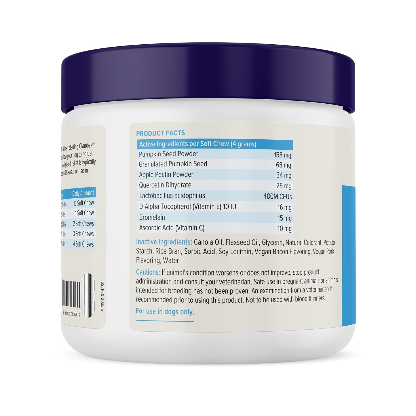 Vetnique Glandex Anal Gland Soft Chew Treats with Pumpkin for Dogs Digestive Enzymes, Probiotics Fiber Supplement for Dogs Boot The Scoot (Peanut Butter Chews, 60 Count)