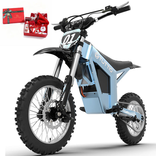 Tuttio Soleil 01 Electric-Dirt-Bike Soleil 01 BF Electric-Bike with 48V 21Ah Removable Battery, 37MPH, 14"/12" Fat Tire E-Motorcycle for Mountain Off-Road Teens Adults, Fit Age 13+