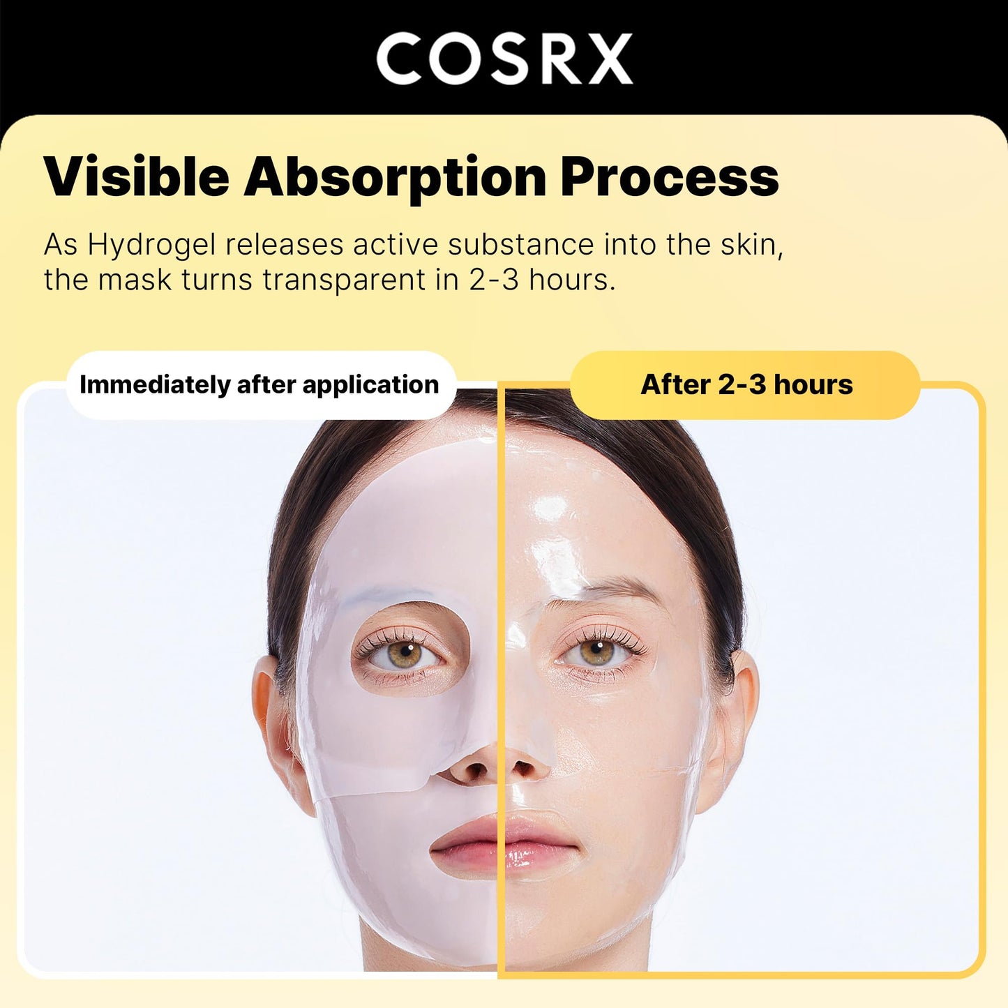 COSRX Advanced Snail Mucin Glass Glow Hydrogel Face Masks Skincare 3 EA, Collagen Face Mask, Travel Essentials, Overnight Face Mask, Korean Skin Care, Stocking Stuffers for Women
