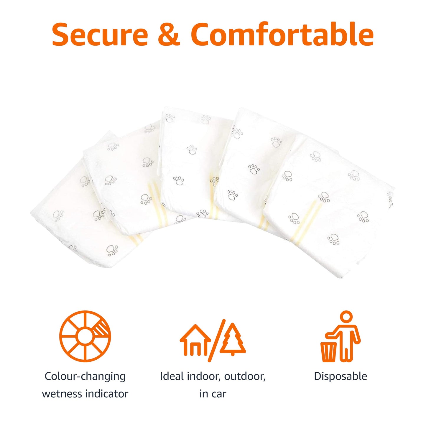 Amazon Basics Male Dog Diapers, 30 Count, Small, Ultra Absorbent Disposable Wrap with Secure Fit, Leakproof and Comfortable