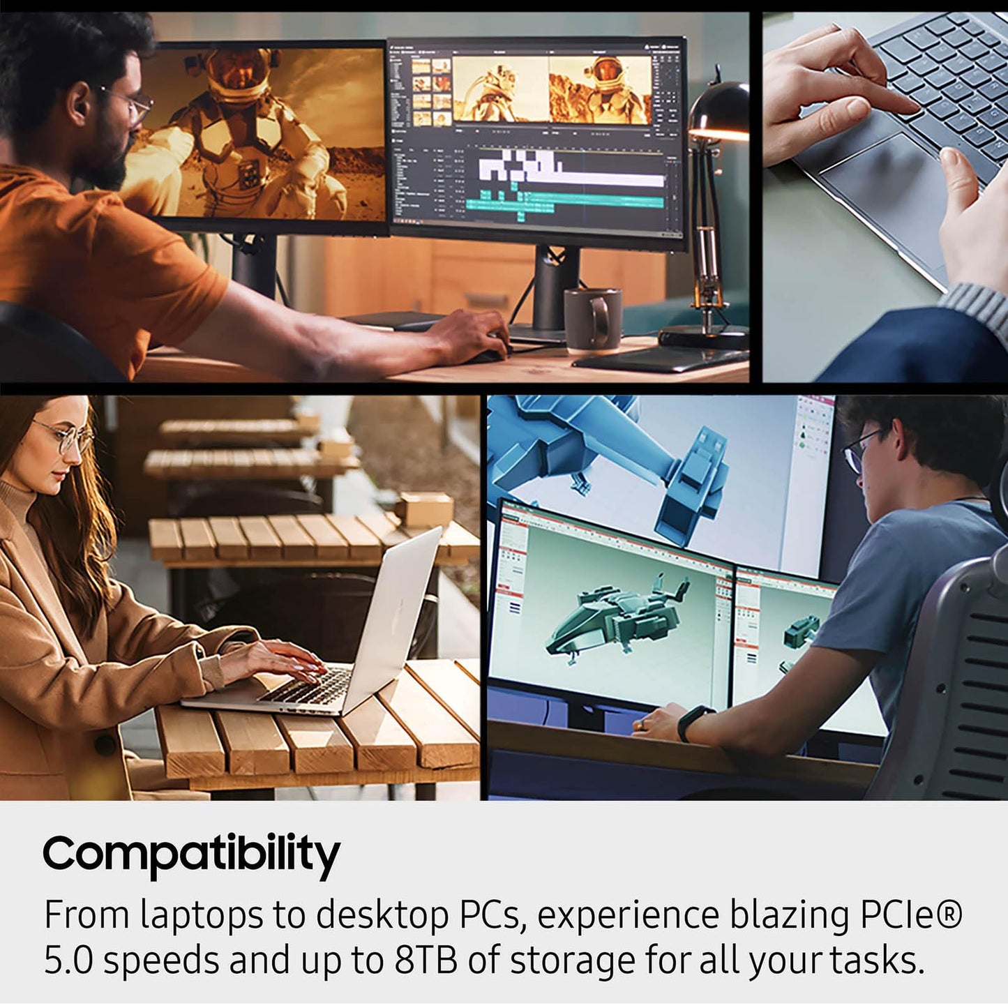 Samsung SSD 9100 PRO 4TB, PCIe 5.0x4 M.2 2280, Seq. Read Speeds Up to 14,800MB/s, Best for AI Computing, Gaming, and Heavy Duty Workstations (MZ VAP4T0B/AM)