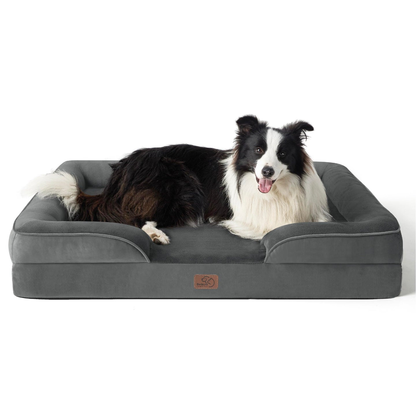 Bedsure Orthopedic Dog Beds Large Sized Dog - Washable Large Dog Cat Bed Waterproof, Comfort Dogs Couch Sofa with Washable Removable Cover, Pet Bed with Nonskid Bottom, Grey, 35"