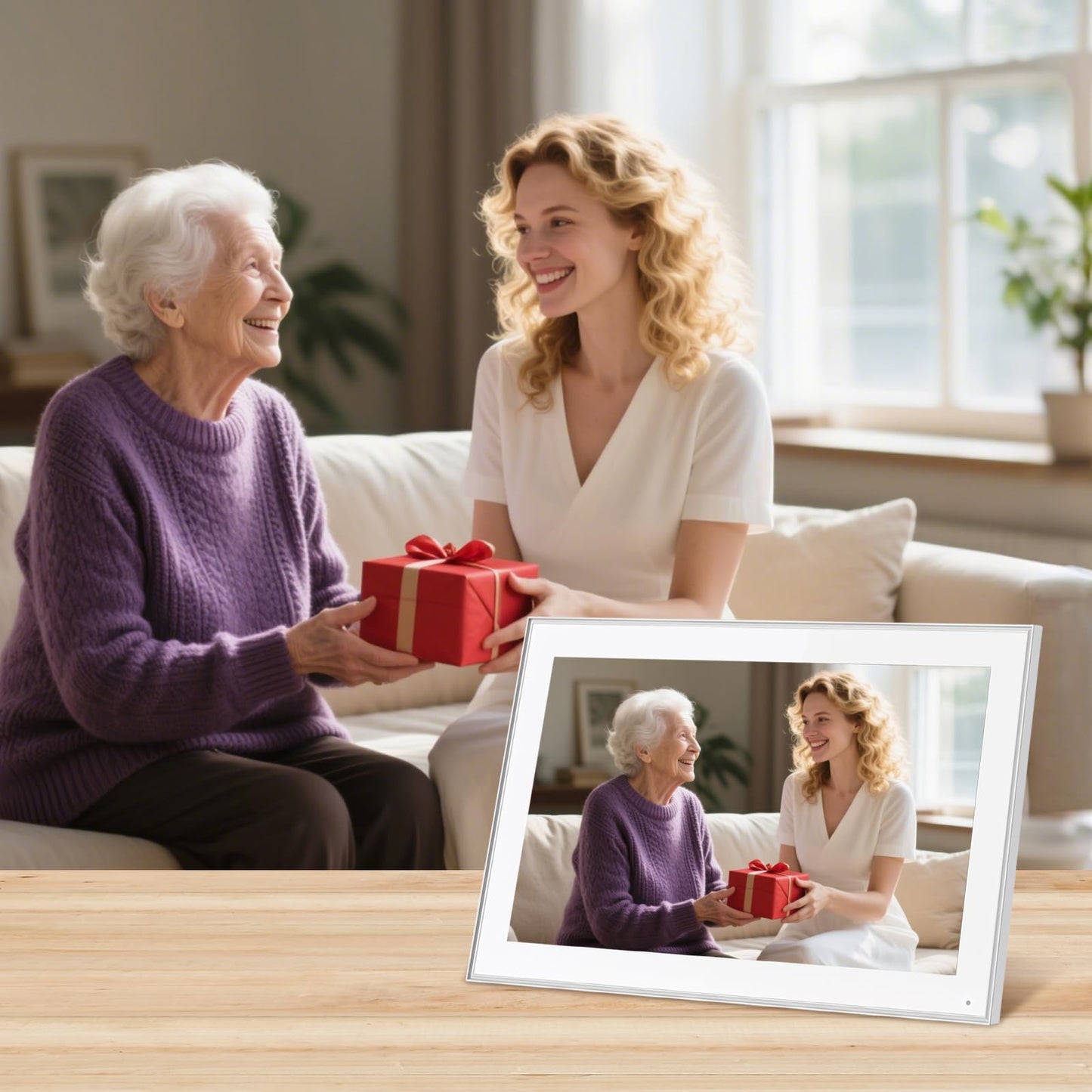 32GB FRAMEO 10.1 Inch Smart WiFi Digital Photo Frame 1280x800 IPS LCD Touch Screen, Auto-Rotate Portrait and Landscape, Built in 32GB Memory, Share Moments Instantly via Frameo App from Anywhere