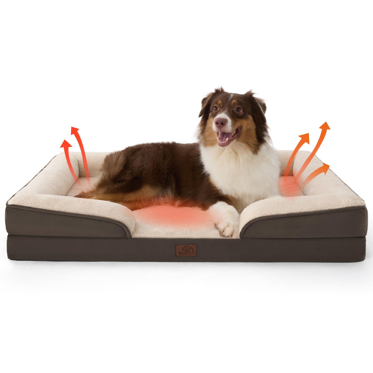 Bedsure Orthopedic Dog Beds Large Sized Dog - Washable Large Dog Cat Bed Waterproof, Comfort Dogs Couch Sofa with Washable Removable Cover, Pet Bed with Nonskid Bottom, Grey, 35"