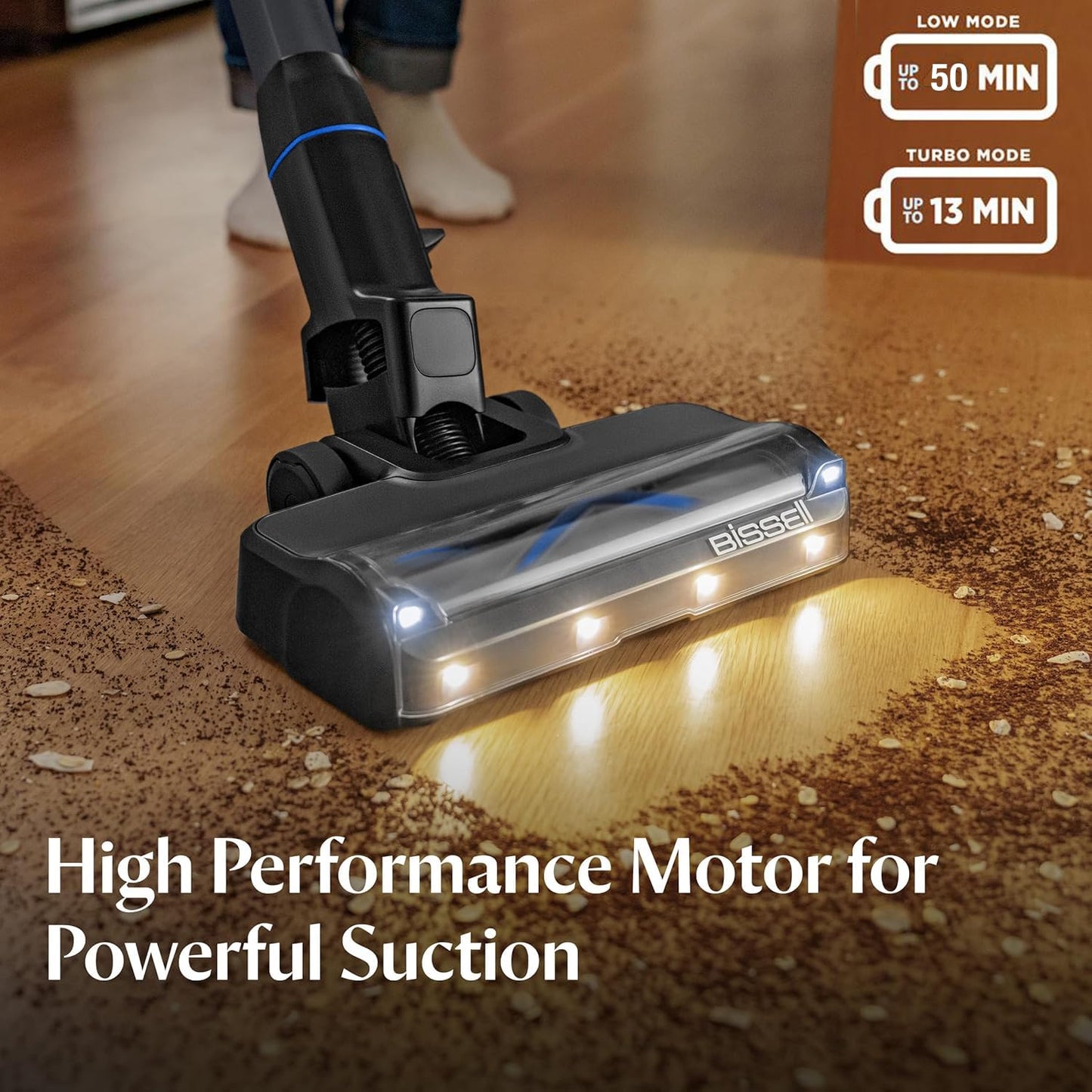 Bissell PowerClean FurFinder 200W Self-Standing Cordless Vacuum w/Tangle Free Brush Roll, Strong Suction, Removeable Battery, Wall Mount, Upholstery Tool & Bright Headlights