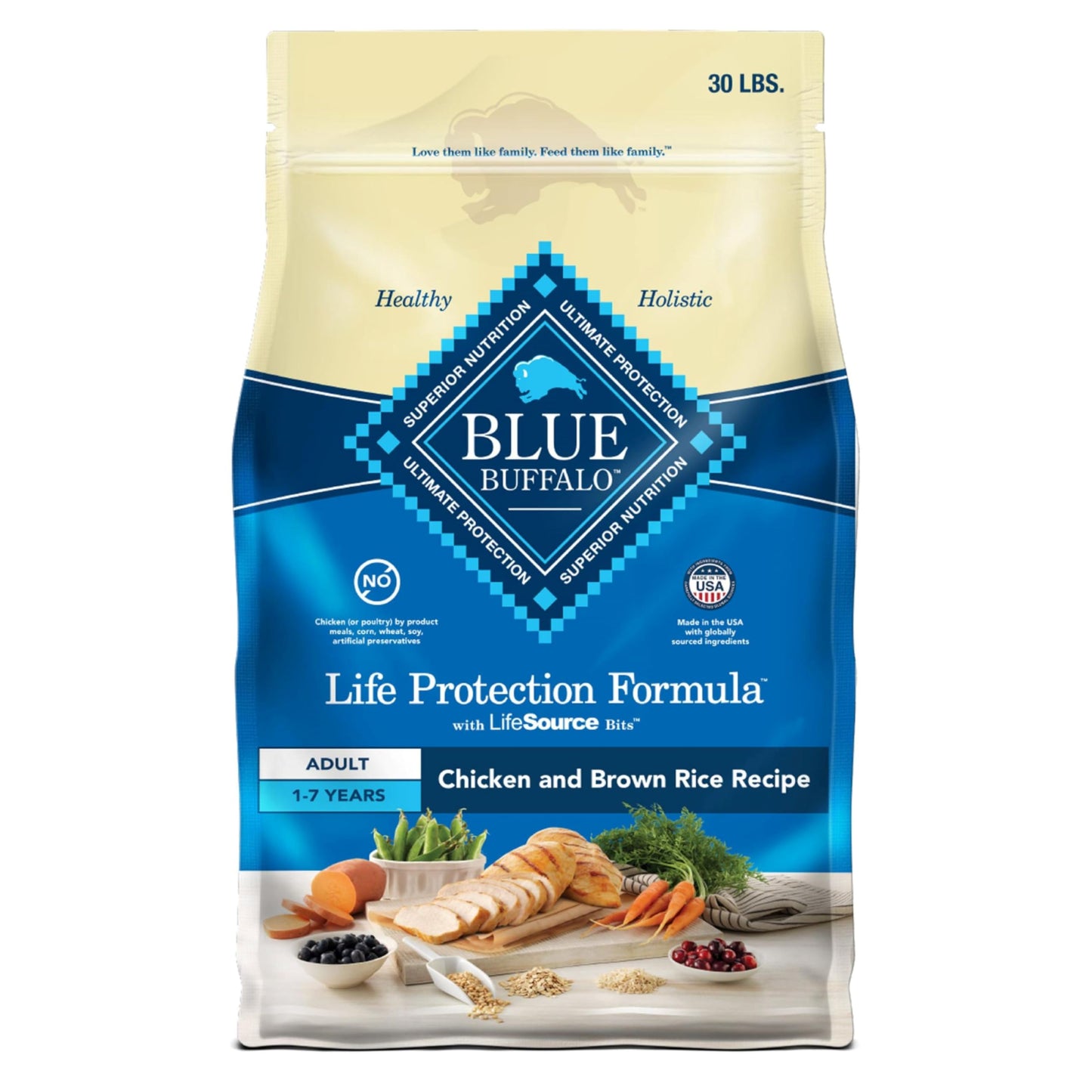 Blue Buffalo Life Protection Formula Natural Adult Dry Dog Food, Chicken and Brown Rice 5-lb Trial Size Bag