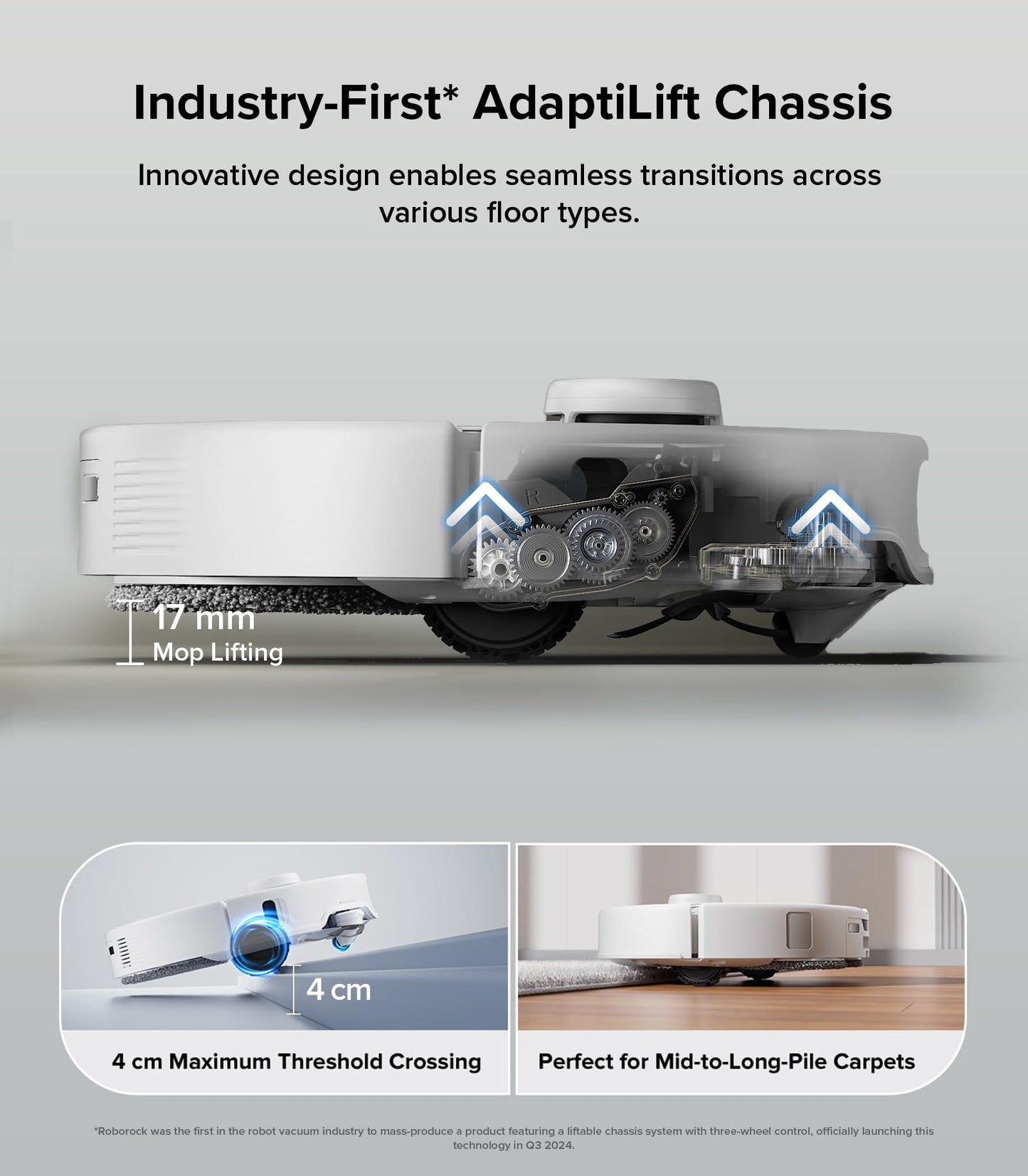 Roborock Qrevo Edge S5A Robot Vacuum and Mop, 18,500Pa, Zero-Tangling, DuoDivide Main Brush, FlexiArm Side Brush, Hot Water Mop Washing & Self-Cleaning, Warm Air Drying, Self-Emptying, Black