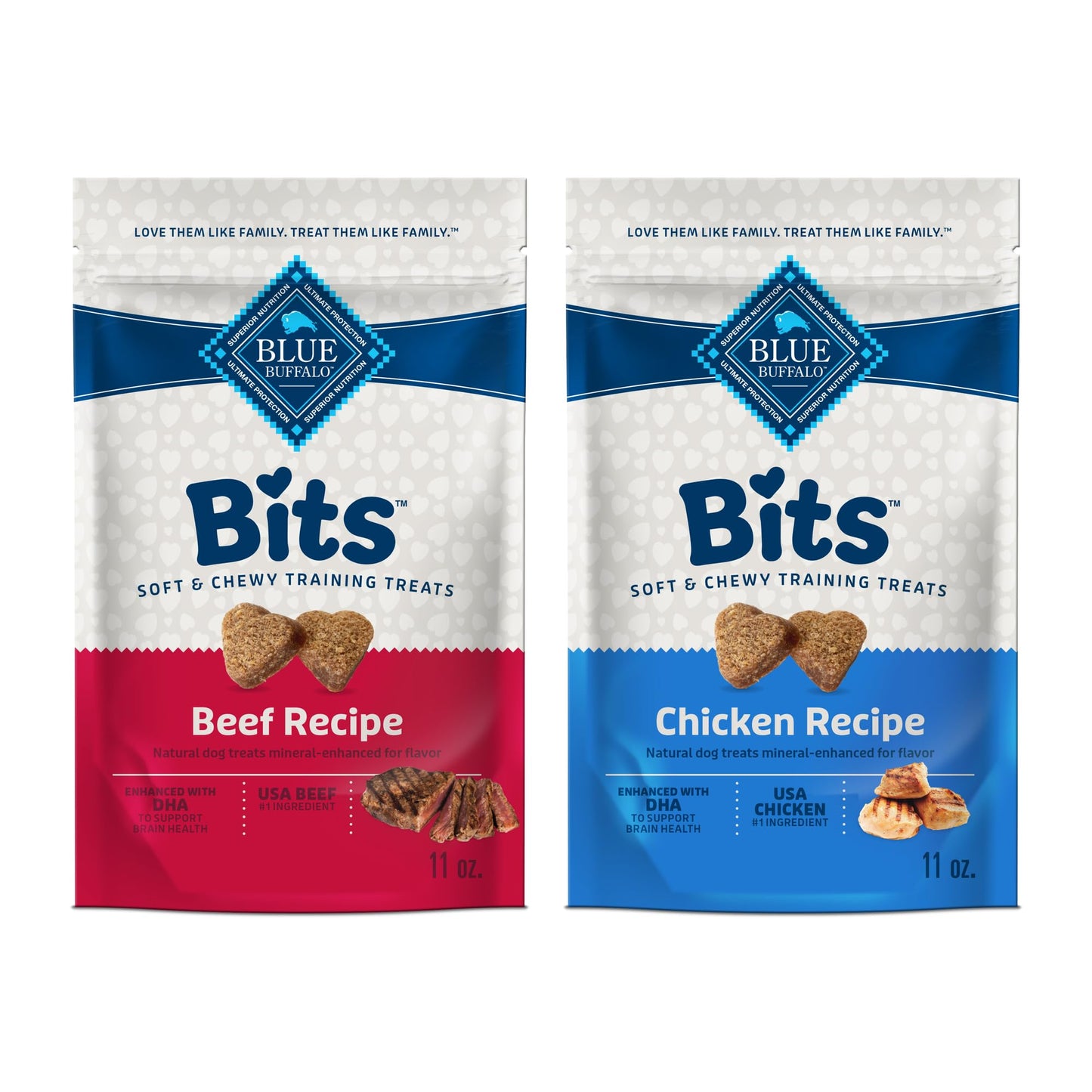 Blue Buffalo Bits Soft Dog Treats for Training, Made With Natural Ingredients & Enhanced with DHA, Chicken Recipe, 19-oz Bag