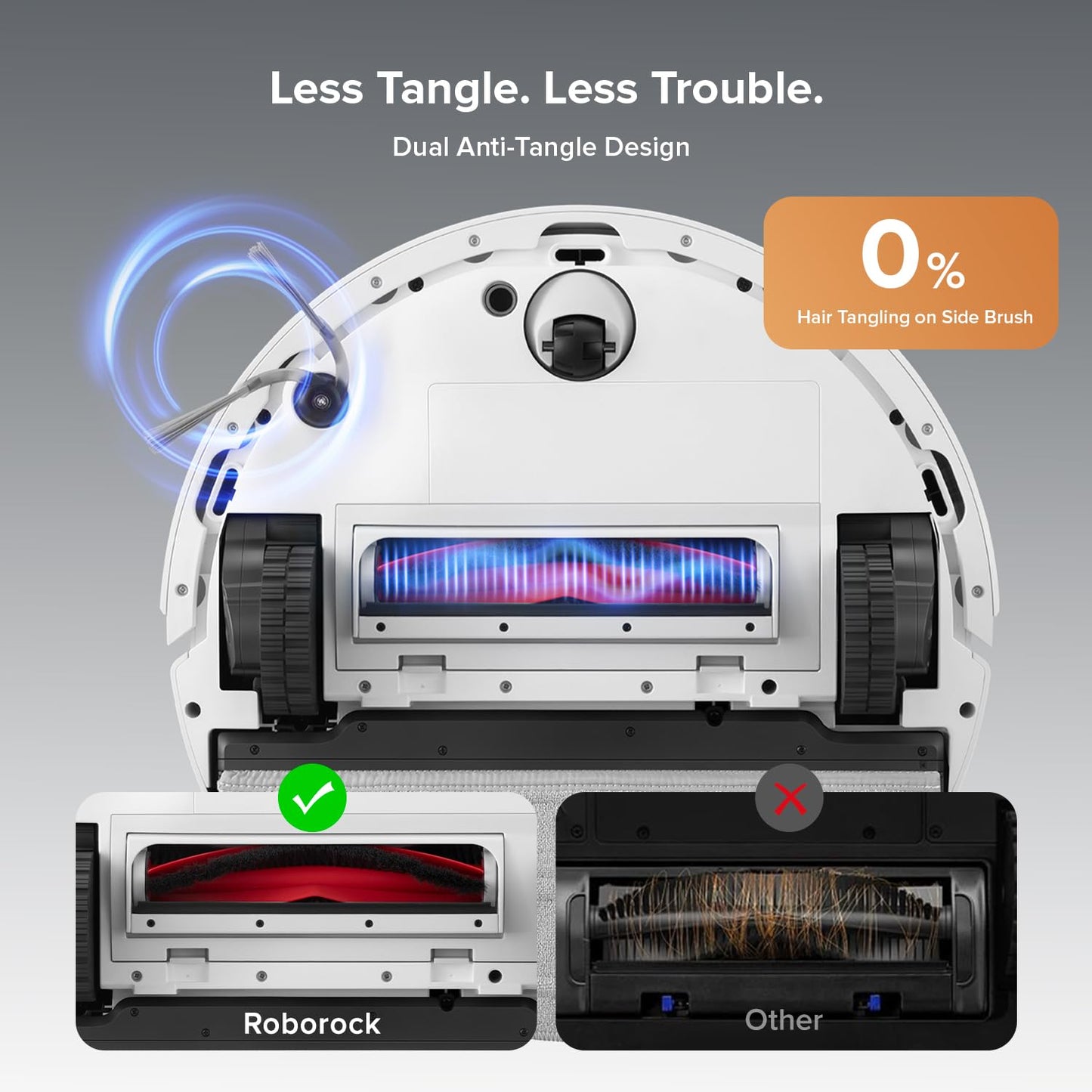 roborock Q10 S5+ Robot Vacuum and Mop, 10,000Pa Suction, Upgraded from Q8 max+, 70 Days Self-Emptying, Obstacle Avoidance, Sonic Mopping, Dual Anti-Tangle Design, Auto Mop Lifting, Ideal for Pet Hair