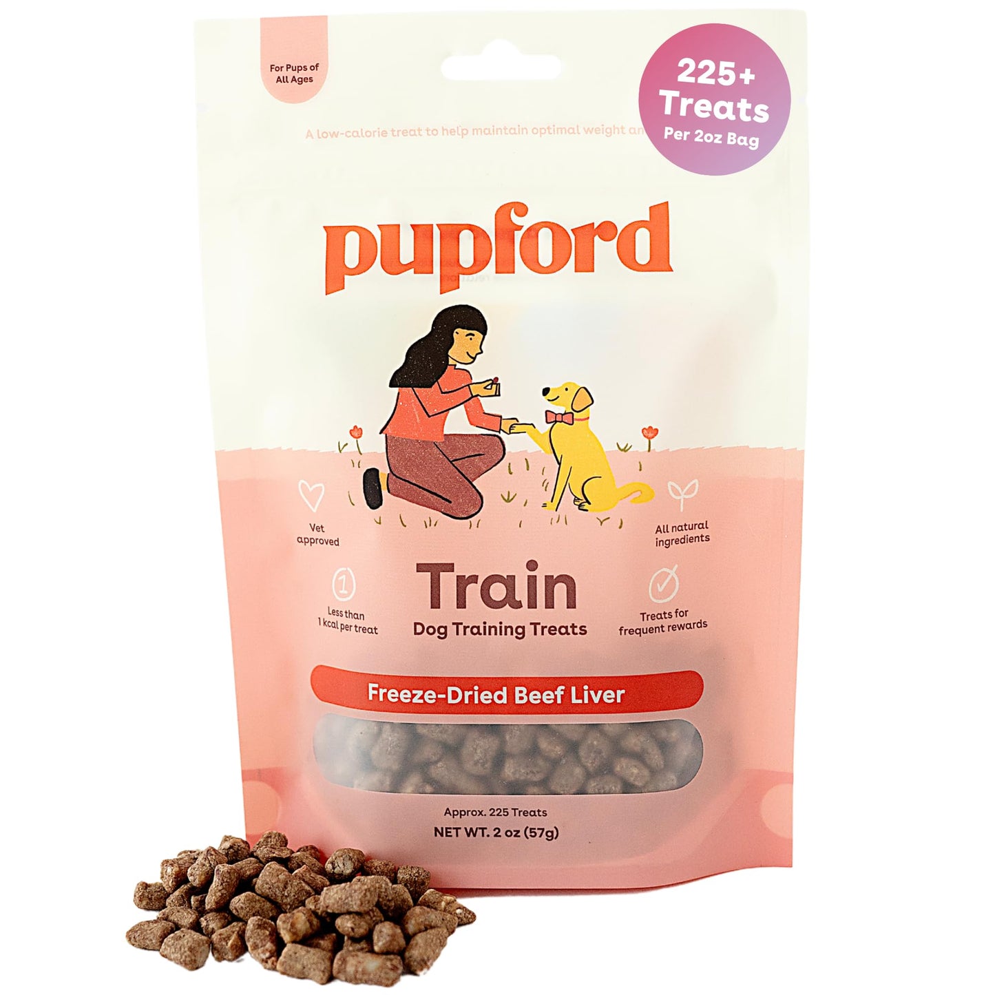 Pupford Freeze Dried Training Treats for Dogs & Puppies, 475+ Three Ingredient Bites (Beef Liver, 4 oz)