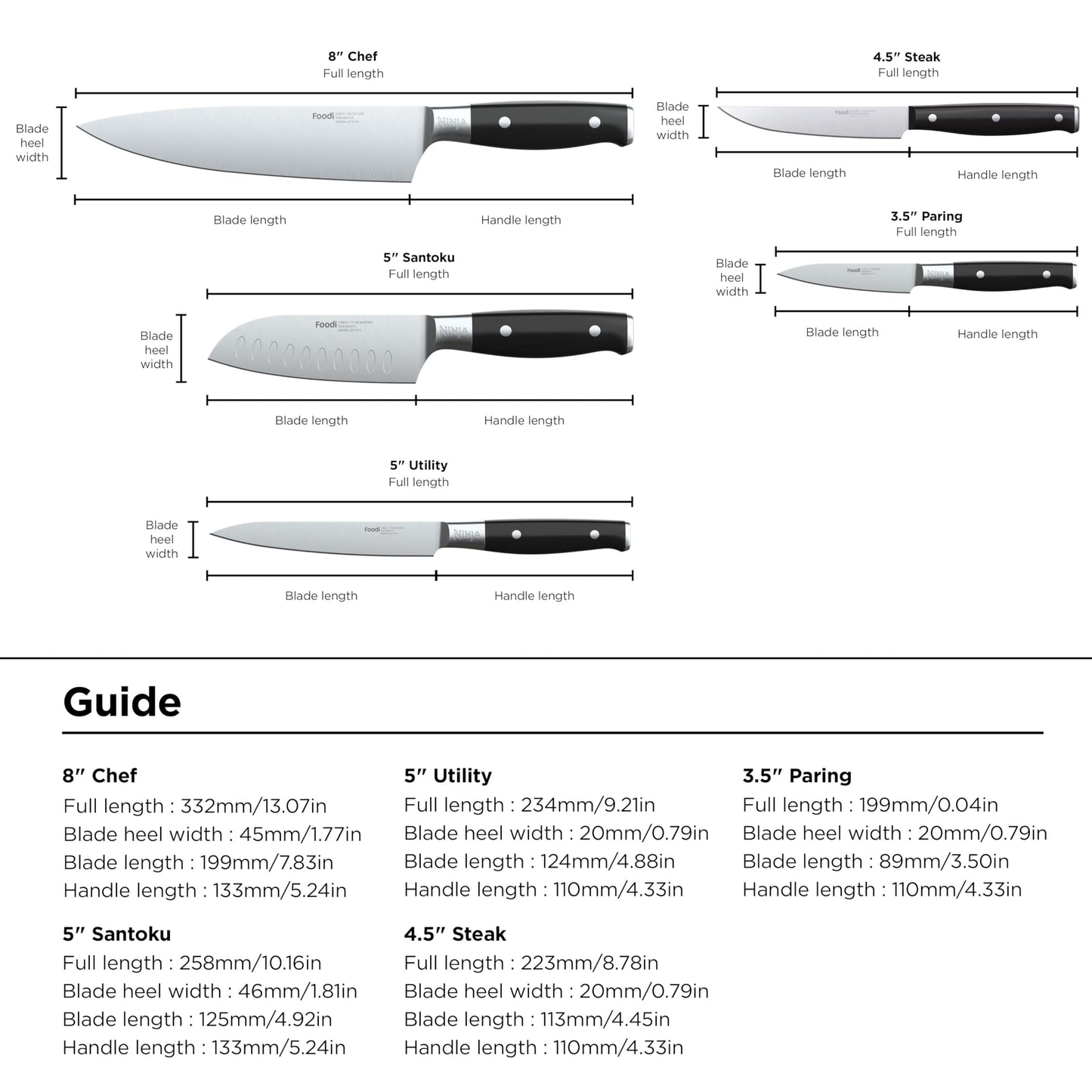 Ninja Knife Set, Knife Sharpener, Knife Block Set, Stainless Steel Knives, 14 Piece Set, Steak Knives, Chef Knives and More, Foodi NeverDull, Black, K32014