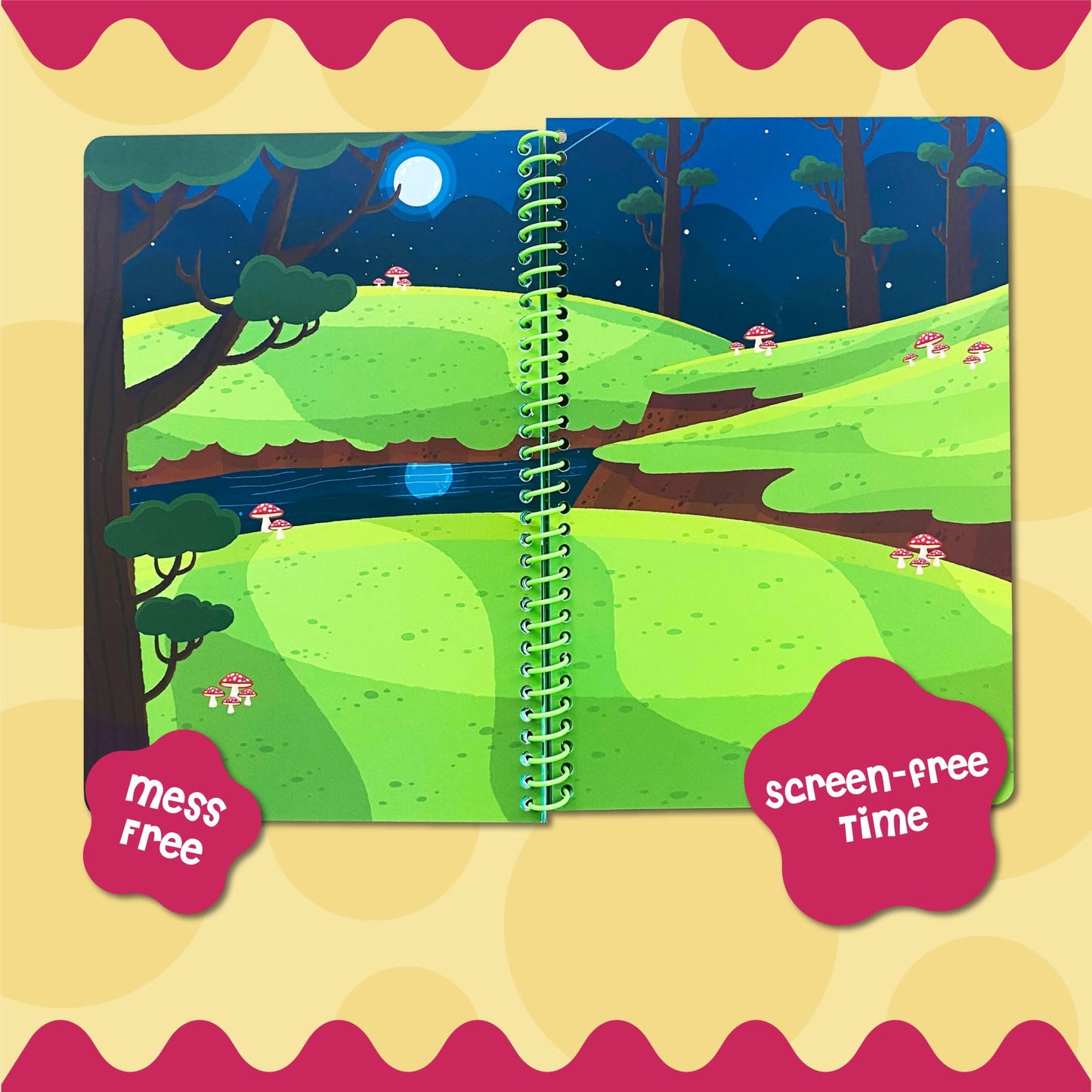 Stick4Ever Jelly Sticker Book - for Kids - Waterproof, Easy to Clean Reusable Sticker Book for Toddlers- Reusable Road Trip Activities for Kids - Stocking Stuffers for Toddlers (Forest)