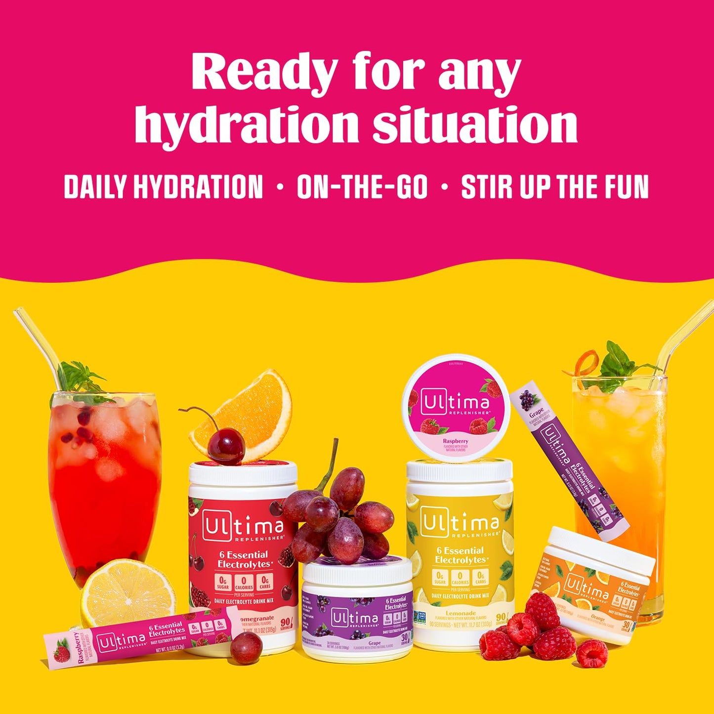 Ultima Replenisher Daily Electrolyte Powder Drink Mix – Sugar Free – Original Variety, 20 Stickpacks – Hydration Packets with 6 Electrolytes and Minerals – Keto Friendly, Vegan, Non-GMO