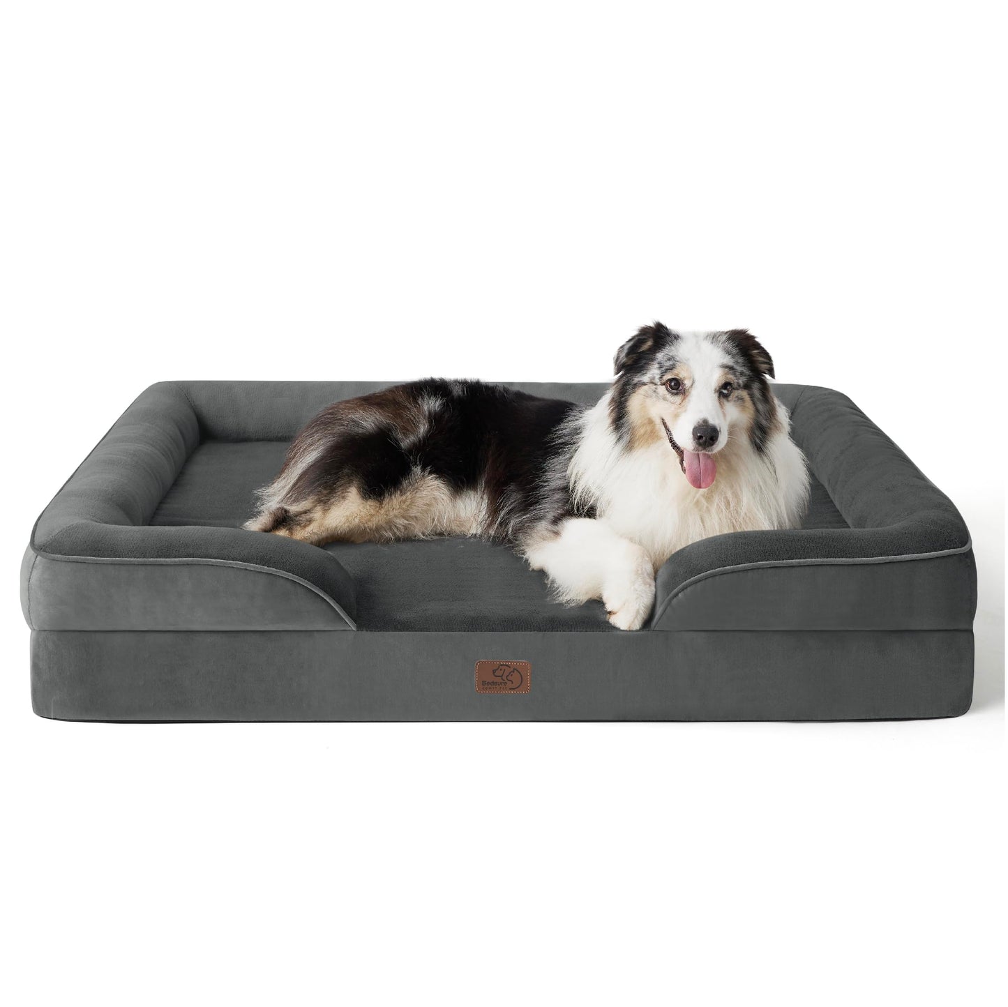 Bedsure Orthopedic Dog Beds Large Sized Dog - Washable Large Dog Cat Bed Waterproof, Comfort Dogs Couch Sofa with Washable Removable Cover, Pet Bed with Nonskid Bottom, Grey, 35"