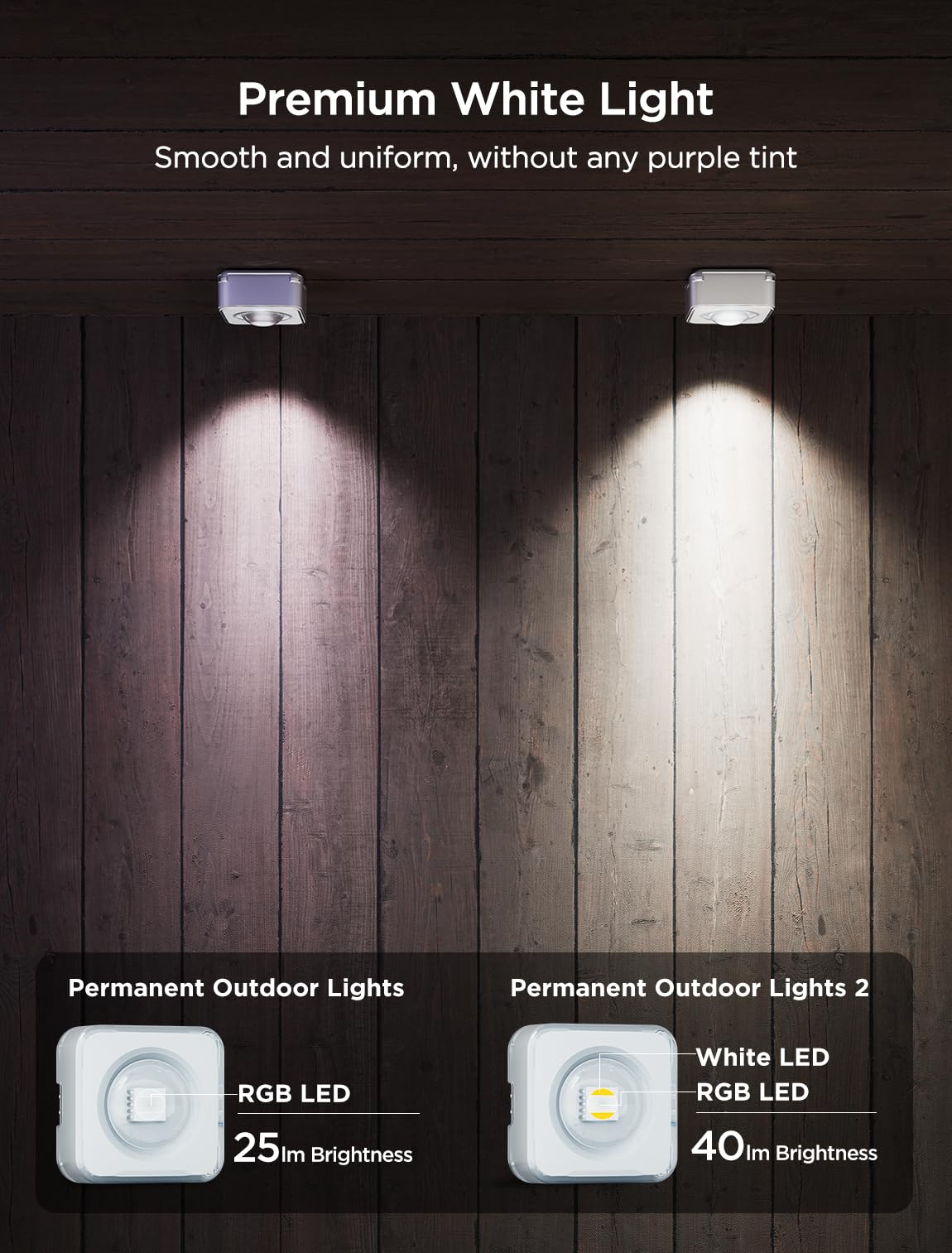 Govee Permanent Outdoor Lights 2, 150ft RGBIC Outdoor Lights with 108 LED Lights, IP67 Waterproof, 100 Scene Modes with 40lm White for Outdoor Decorations, Works with Alexa, Google Assistant, White