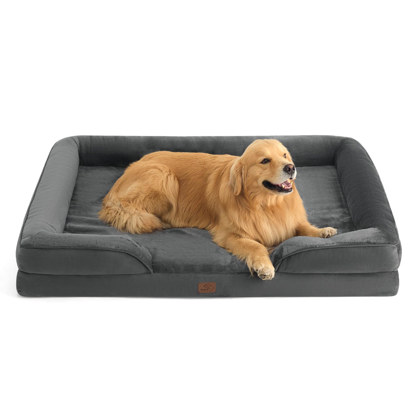 Bedsure Orthopedic Dog Beds Large Sized Dog - Washable Large Dog Cat Bed Waterproof, Comfort Dogs Couch Sofa with Washable Removable Cover, Pet Bed with Nonskid Bottom, Grey, 35"