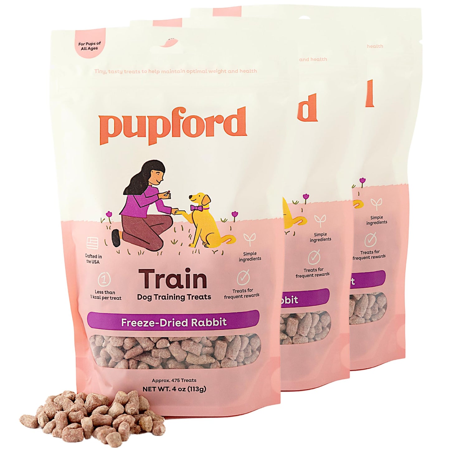 Pupford Freeze Dried Training Treats for Dogs & Puppies, 475+ Three Ingredient Bites (Beef Liver, 4 oz)
