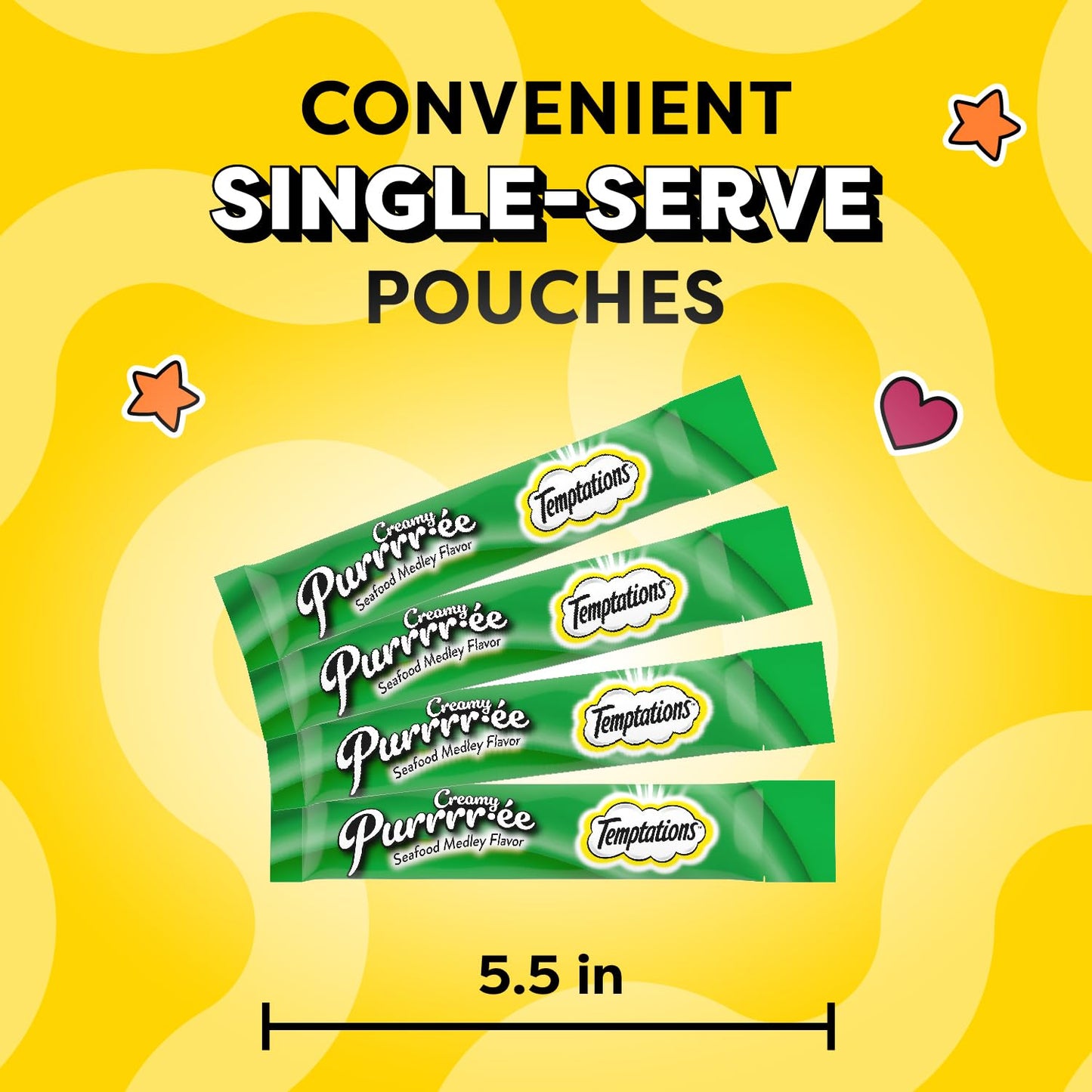 Temptations Creamy Puree Variety Pack of Squeezable Cat Treats, 0.42 oz. Tubes, 24 Count