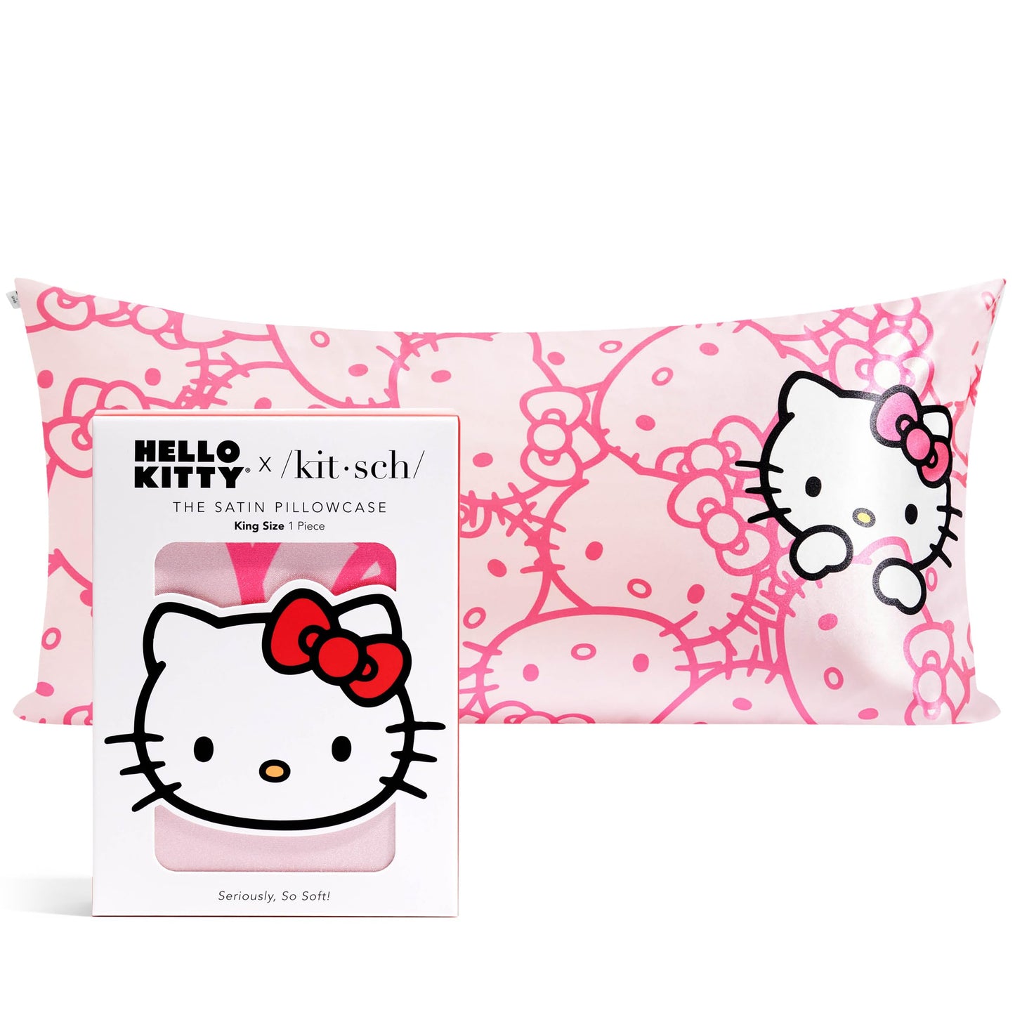 Kitsch x Elf North Pole - Satin Pillowcase with Zipper for Hair & Skin – Softer Than Silk, Cooling Pillow case, Wrinkle-Free, Machine Washable, Queen/Standard (19x26)