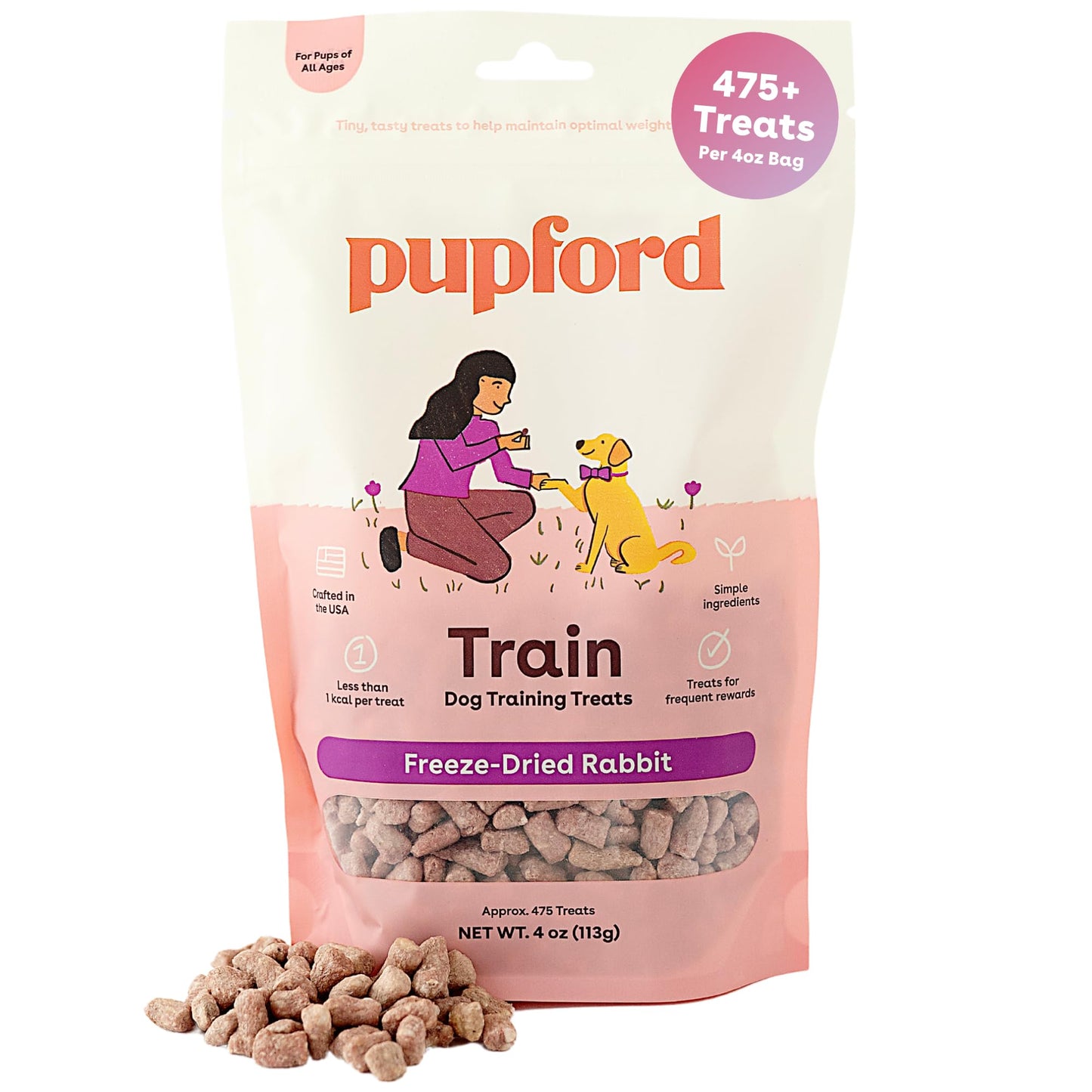 Pupford Freeze Dried Training Treats for Dogs & Puppies, 475+ Three Ingredient Bites (Beef Liver, 4 oz)