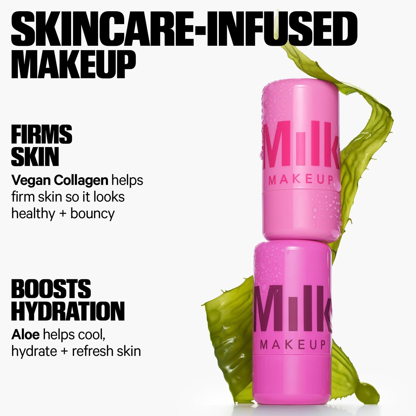 Milk Makeup Cooling Water Jelly Tint – Long-Lasting Sheer Lip + Cheek Stain with Firming Vegan Collagen + Hydrating Aloe – Transfer Proof, Buildable Lip Tint + Blush