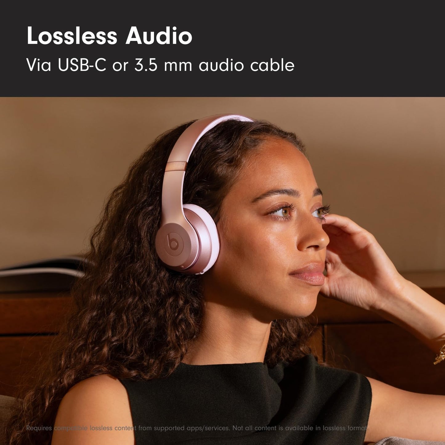 Beats Solo 4 - Wireless On-Ear Bluetooth Headphones, Up to 50-Hour Battery Life, Ultra-Lightweight Comfort, Powerful and Balanced Sound, Apple & Android Compatible - Cloud Pink