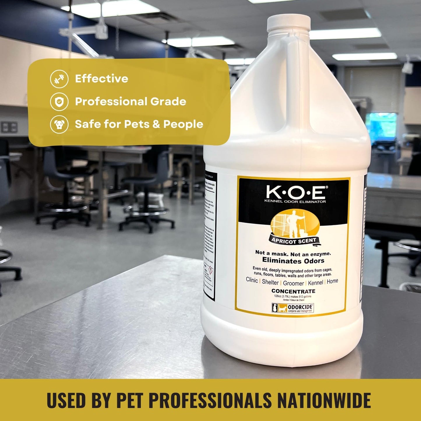 Odorcide K.O.E Kennel Odor Eliminator Concentrate – For Cages, Runs & More – For Home & Kennel w/Safe, Non-Enzymatic Formula (Fresh Scent, 16 oz)
