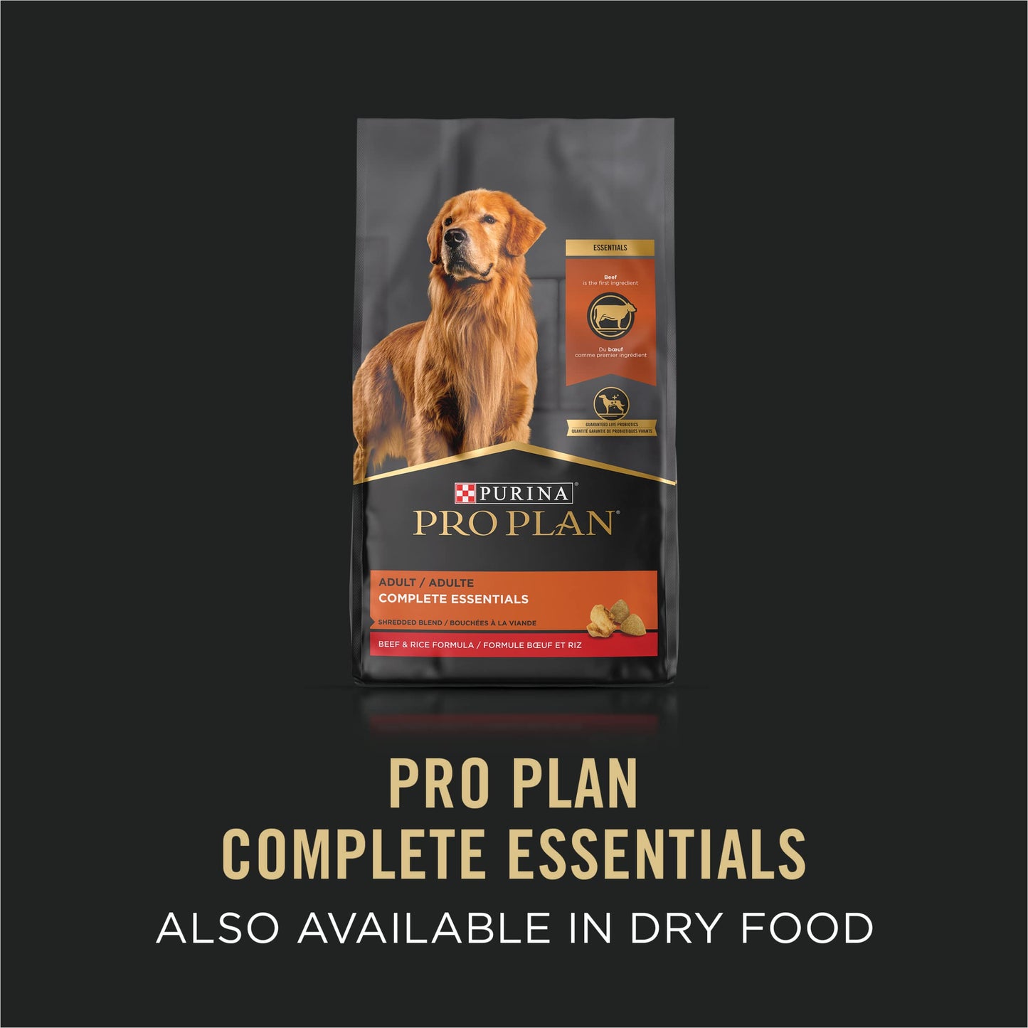 Purina Pro Plan Complete Essentials Shredded Blend Chicken and Rice Dog Food Dry Formula with Probiotics for Dogs - 35 lb. Bag