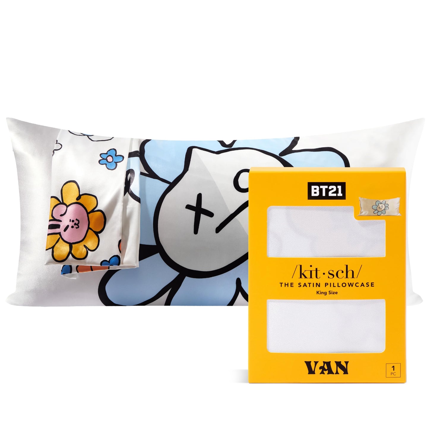 Kitsch x Elf North Pole - Satin Pillowcase with Zipper for Hair & Skin – Softer Than Silk, Cooling Pillow case, Wrinkle-Free, Machine Washable, Queen/Standard (19x26)