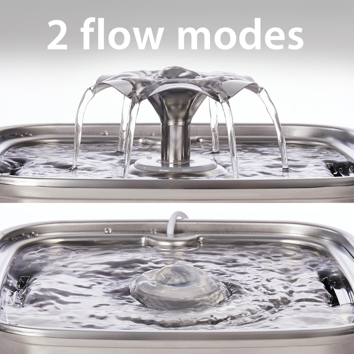 Veken Innovation Award Winner Stainless Steel Cat Water Fountain, 95oz/2.8L Automatic Pet Fountain Dog Water Dispenser with Replacement Filters & Silicone Mat, Gifts for Christmas, Cats, Dogs (Silver)