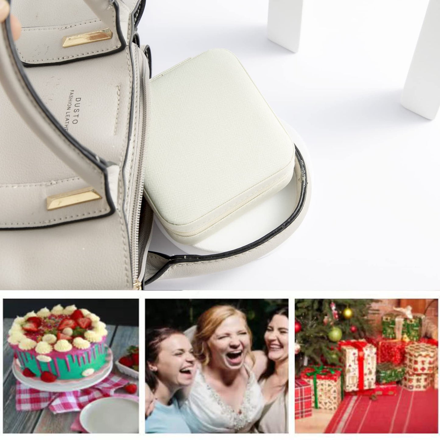 KElofoN Travel jewelry case Travel jewelry box Travel Jewelry Organizer Small box Gift for Girls Women with Mirror(Green)