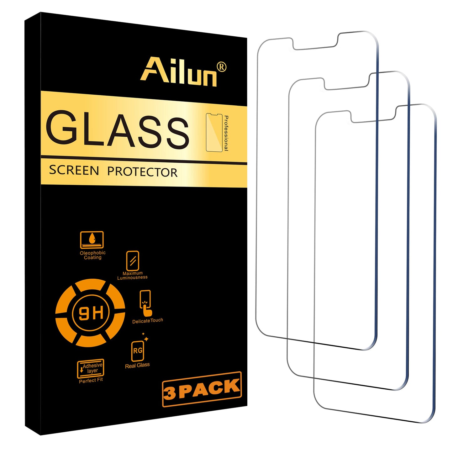 Ailun 3 Pack Screen Protector for iPhone 17 Pro Max [6.9 inch] with Installation Frame, Tempered Glass, Sensor Protection, Dynamic Island Compatible, Case Friendly