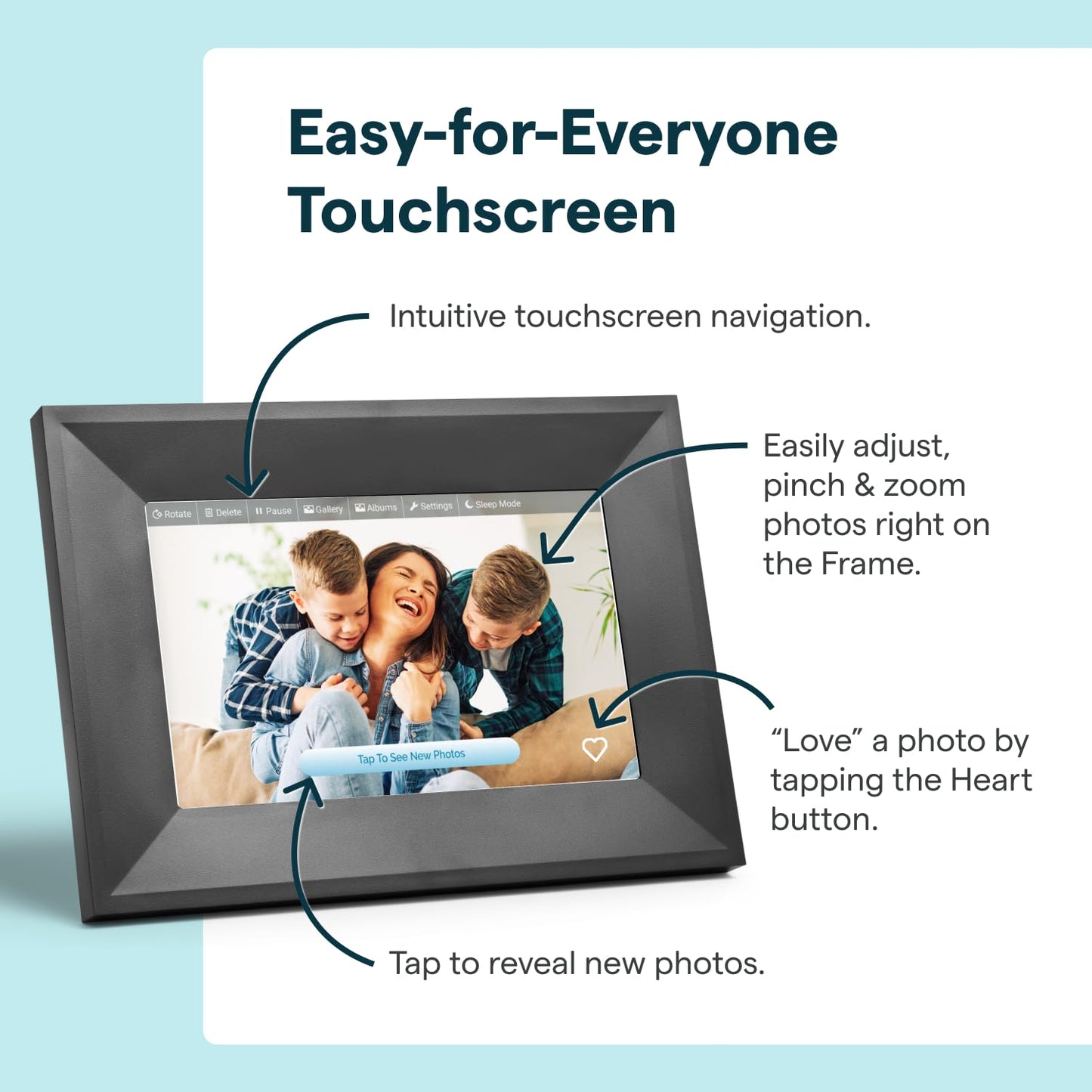 Skylight Frame – WiFi Digital Picture Frame Customer Support, Touch Screen Digital Photo Frame with Easy Setup, Photo Gifts for Parents and Grandparents - 10 Inch Black