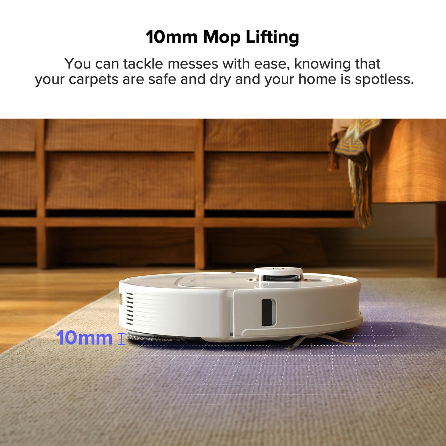 roborock Qrevo S5V Robot Vacuum and Mop, FlexiArm Edge Mopping, 12,000Pa Suction, Dual Zero-Tangle System, Smart Obstacle Avoidance, 10mm Mop Lifting, Auto Mop Washing&Drying, Self-Emptying&Refilling