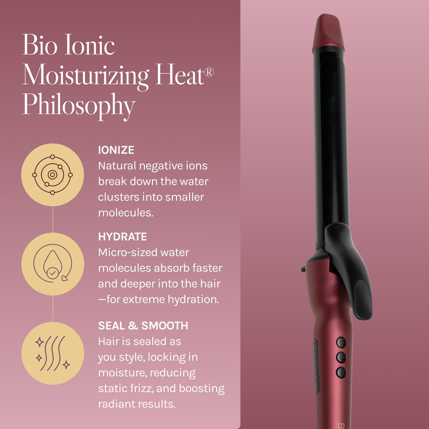 Bio Ionic Long Barrel Styler,Curling Iron with Moisture Heat Technology & NanoIonic MX, Verstatile Curling Wand