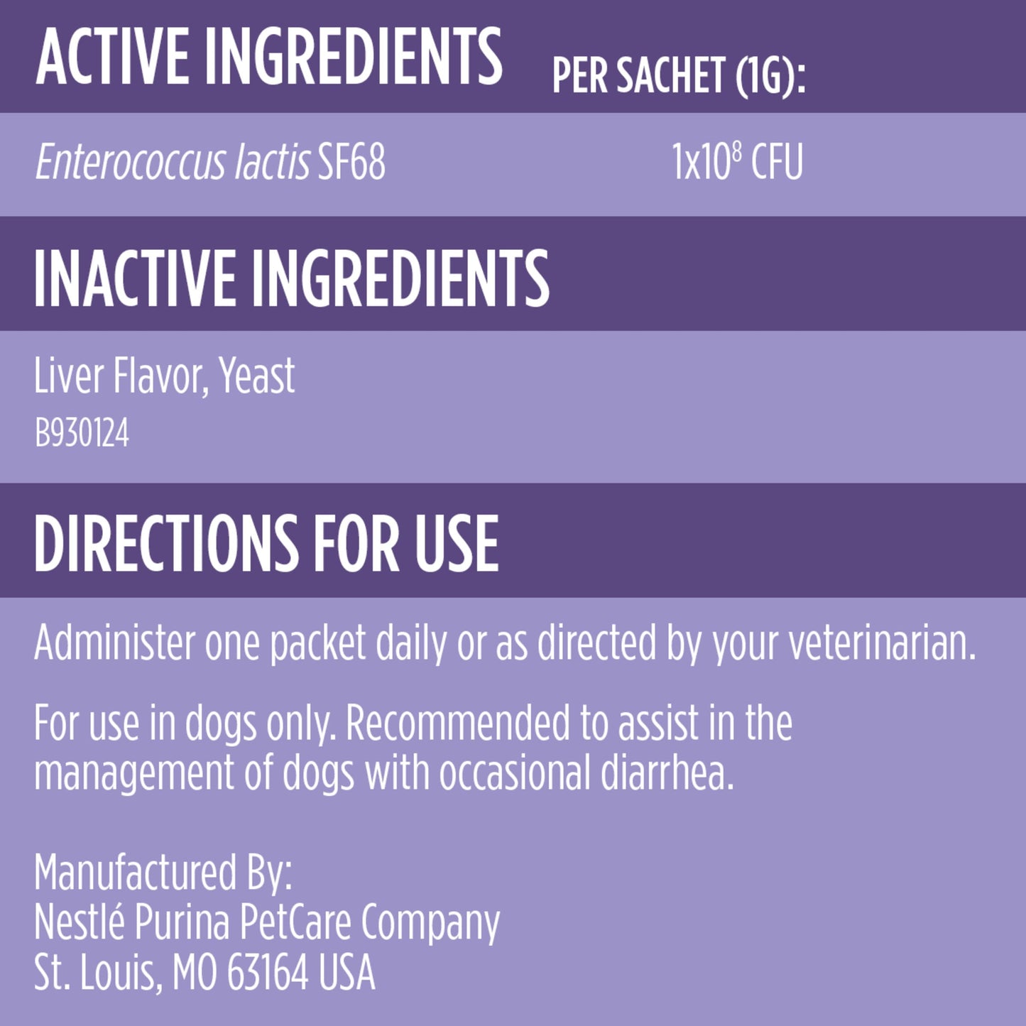Purina Pro Plan Veterinary Supplements FortiFlora Canine Probiotics for Dogs, Helps Digestive Gut Health and Diarrhea - 30 ct. Box