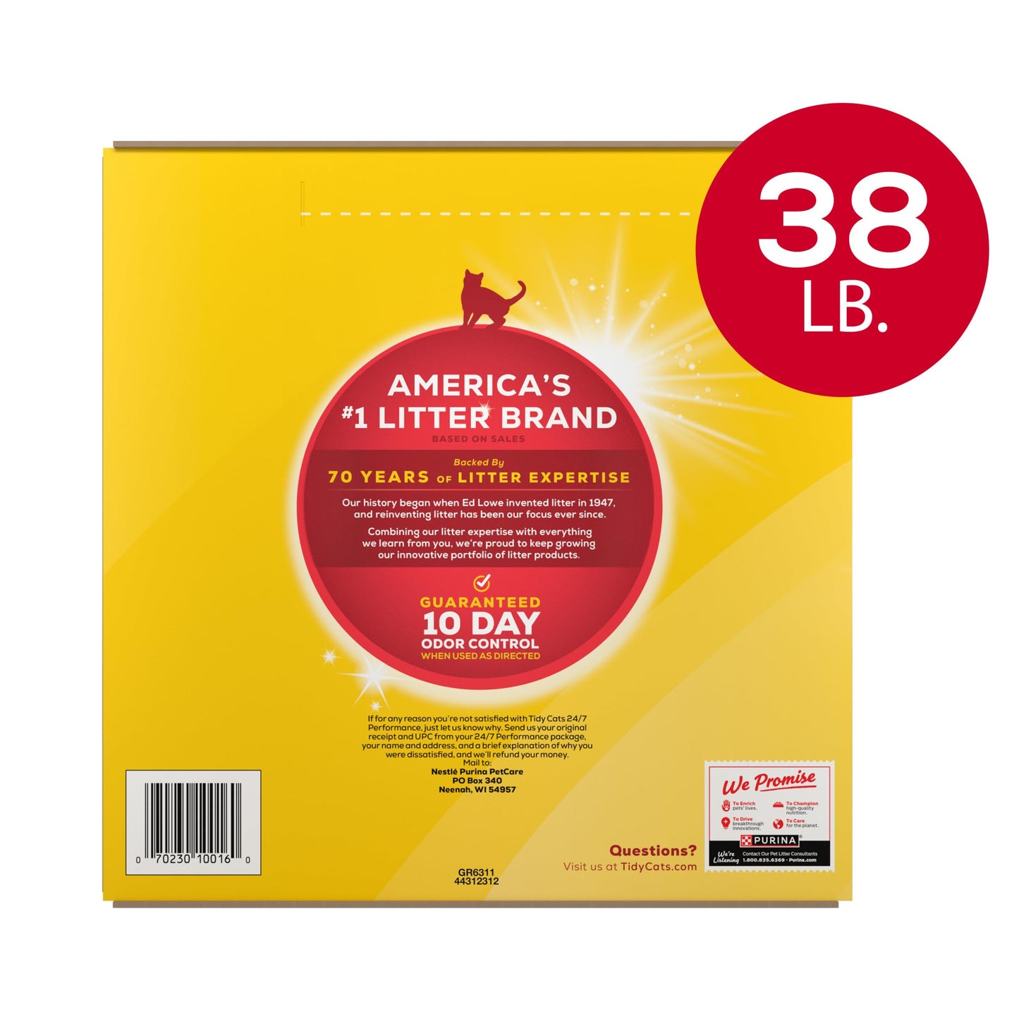 Purina Tidy Cats Clumping Cat Litter Odor Control, 24/7 Performance Multi Cat Litter - 16 lb. Bag