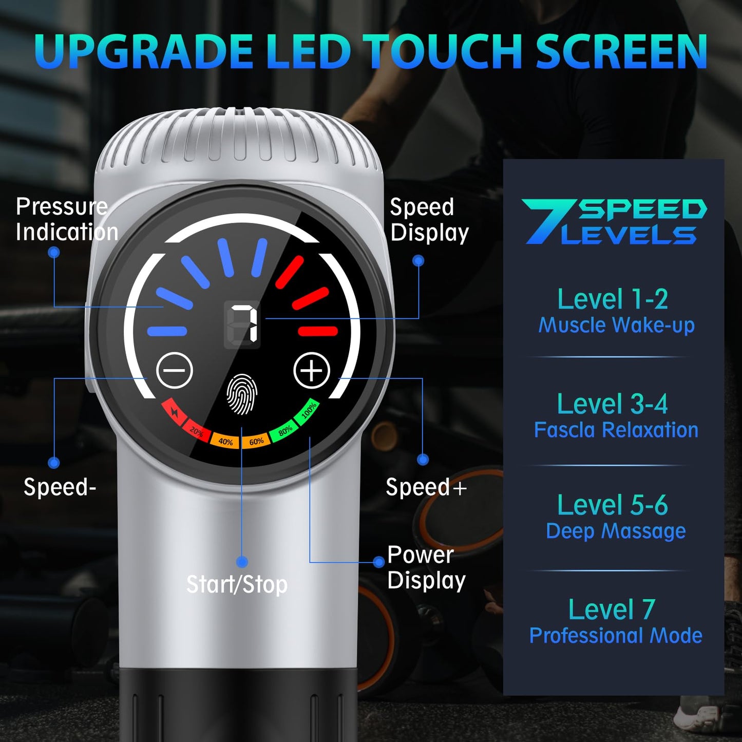 TOLOCO Massage Gun, Deep Tissue Back Massage for Athletes for Pain Relief, Percussion Massager with 10 Massages Heads & Silent Brushless Motor, Christmas Gifts for Women, Men, Black