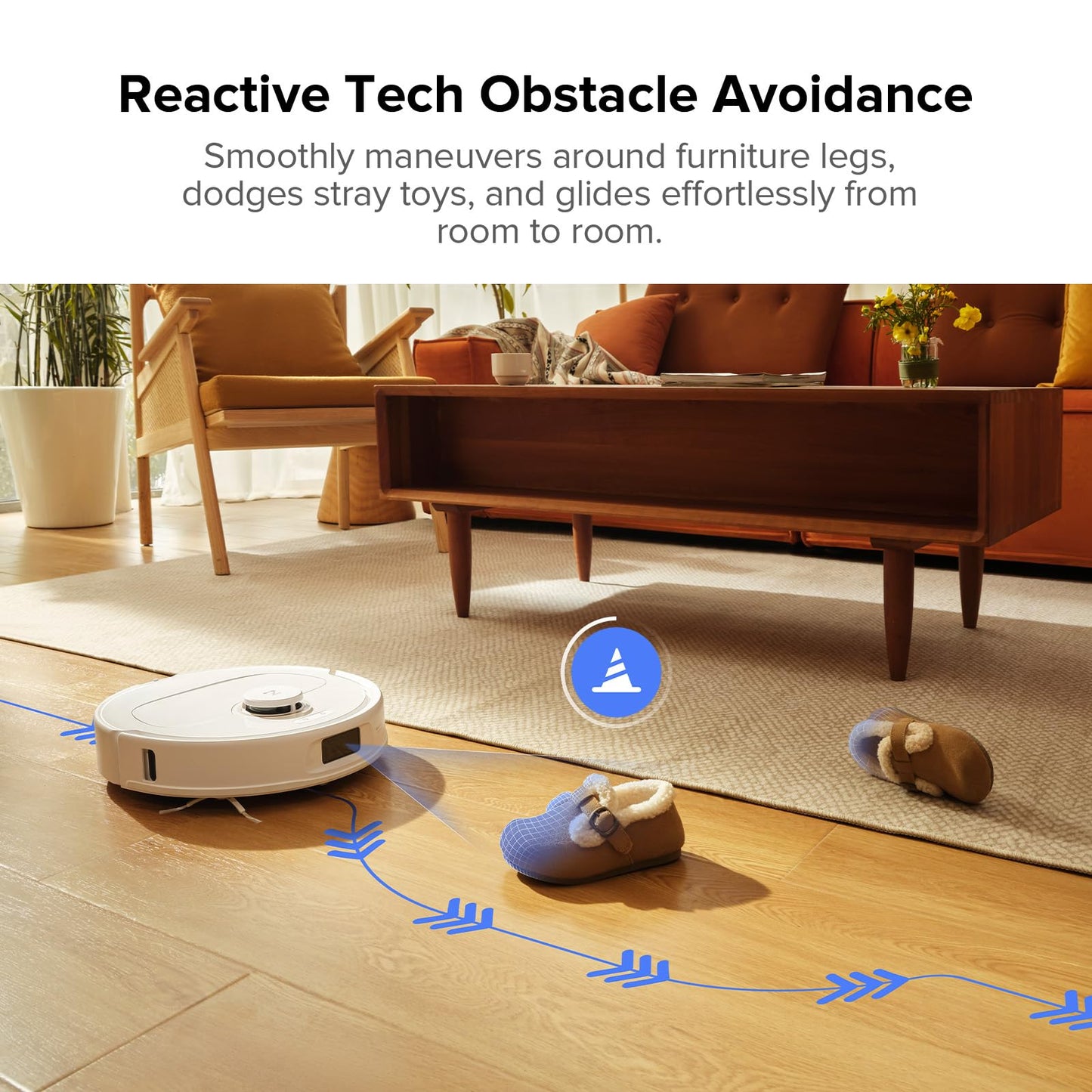 roborock Qrevo S5V Robot Vacuum and Mop, FlexiArm Edge Mopping, 12,000Pa Suction, Dual Zero-Tangle System, Smart Obstacle Avoidance, 10mm Mop Lifting, Auto Mop Washing&Drying, Self-Emptying&Refilling