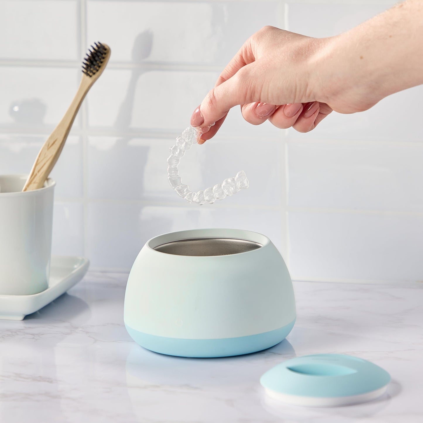 Zima Dental Pod: Ultrasonic Retainer Cleaner. The Original Retainer Cleaner Machine, Aligner Cleaner, Nightguard Cleaner, Mouthguard Cleaner, Denture Cleaner. Ultrasonic Cleaner For Oral Dental Care