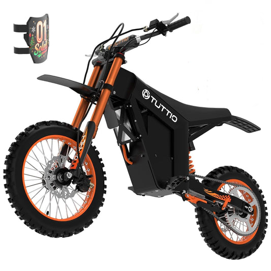 Tuttio Soleil 01 Electric-Dirt-Bike Soleil 01 BF Electric-Bike with 48V 21Ah Removable Battery, 37MPH, 14"/12" Fat Tire E-Motorcycle for Mountain Off-Road Teens Adults, Fit Age 13+