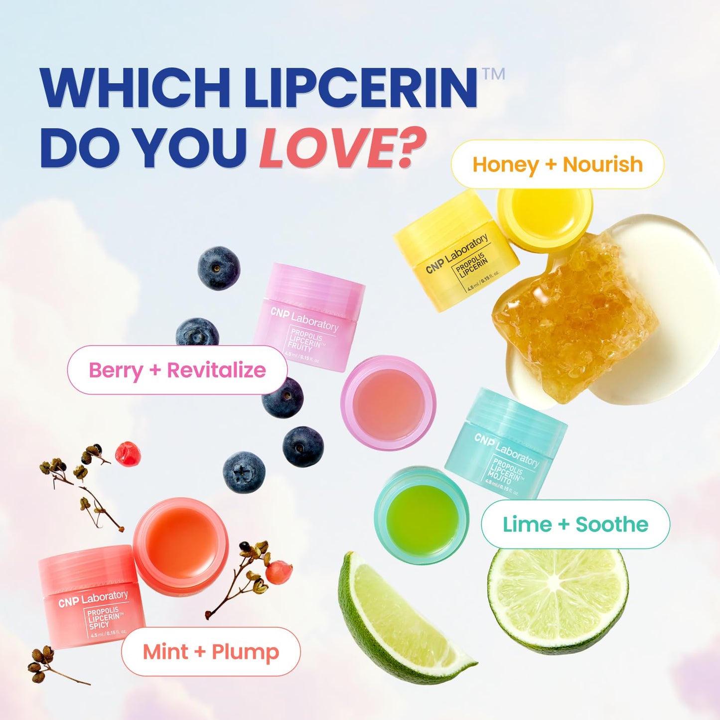 CNP Honey Lip Butter - Propolis Lipcerin™ 01 Original, Hydrating Overnight Manuka Lip Balm & Mask, 12hr Long-Lasting Moisture, Stocking Stuffers, Gifts for Women, 0.5 fl.oz.