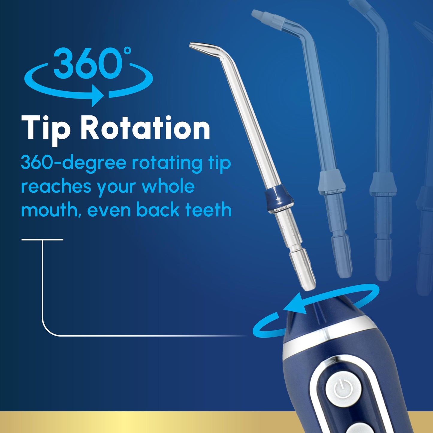 Waterpik Cordless Advanced 2.0 Water Flosser For Teeth, Gums, Braces, Dental Care With Travel Bag and 4 Tips, ADA Accepted, Rechargeable, Portable, and Waterproof, White WP-580, Packaging May Vary