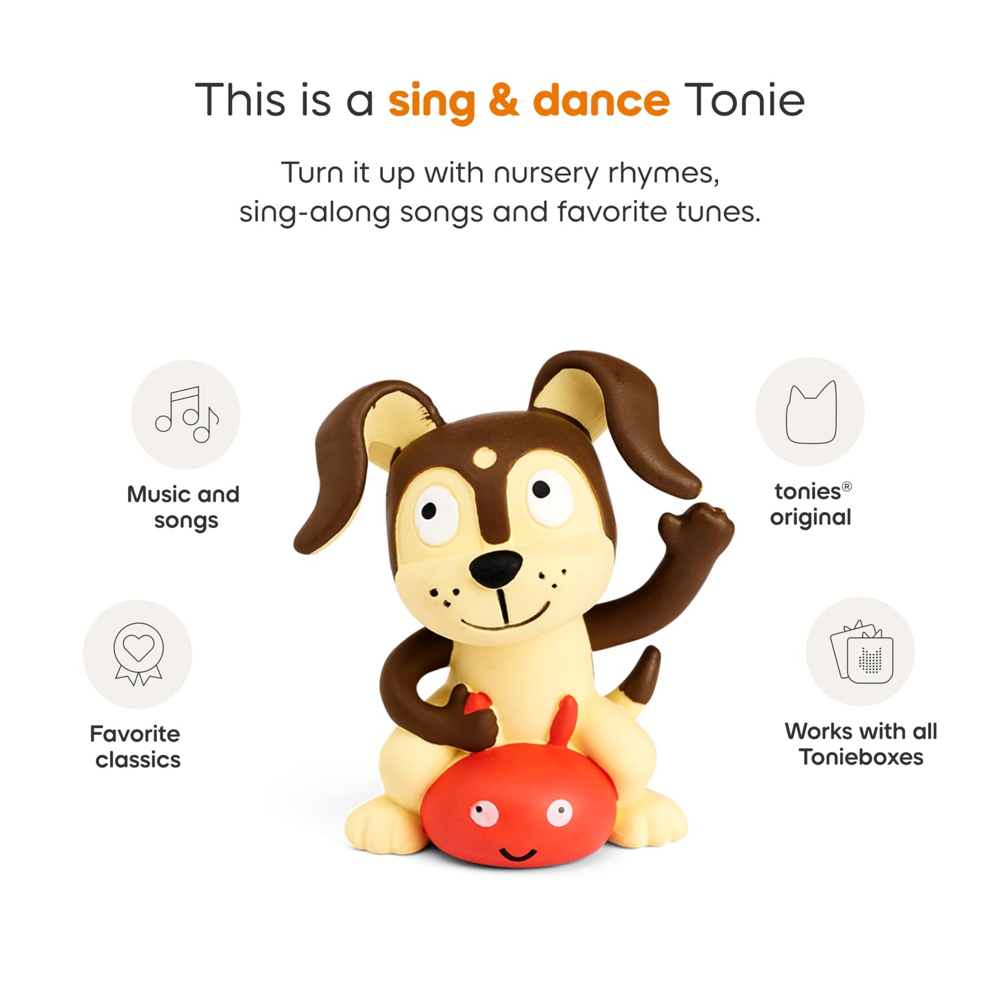 Toniebox 2 Audio Player Starter Set for Kids 1+ with Playtime Puppy - Sunset Red