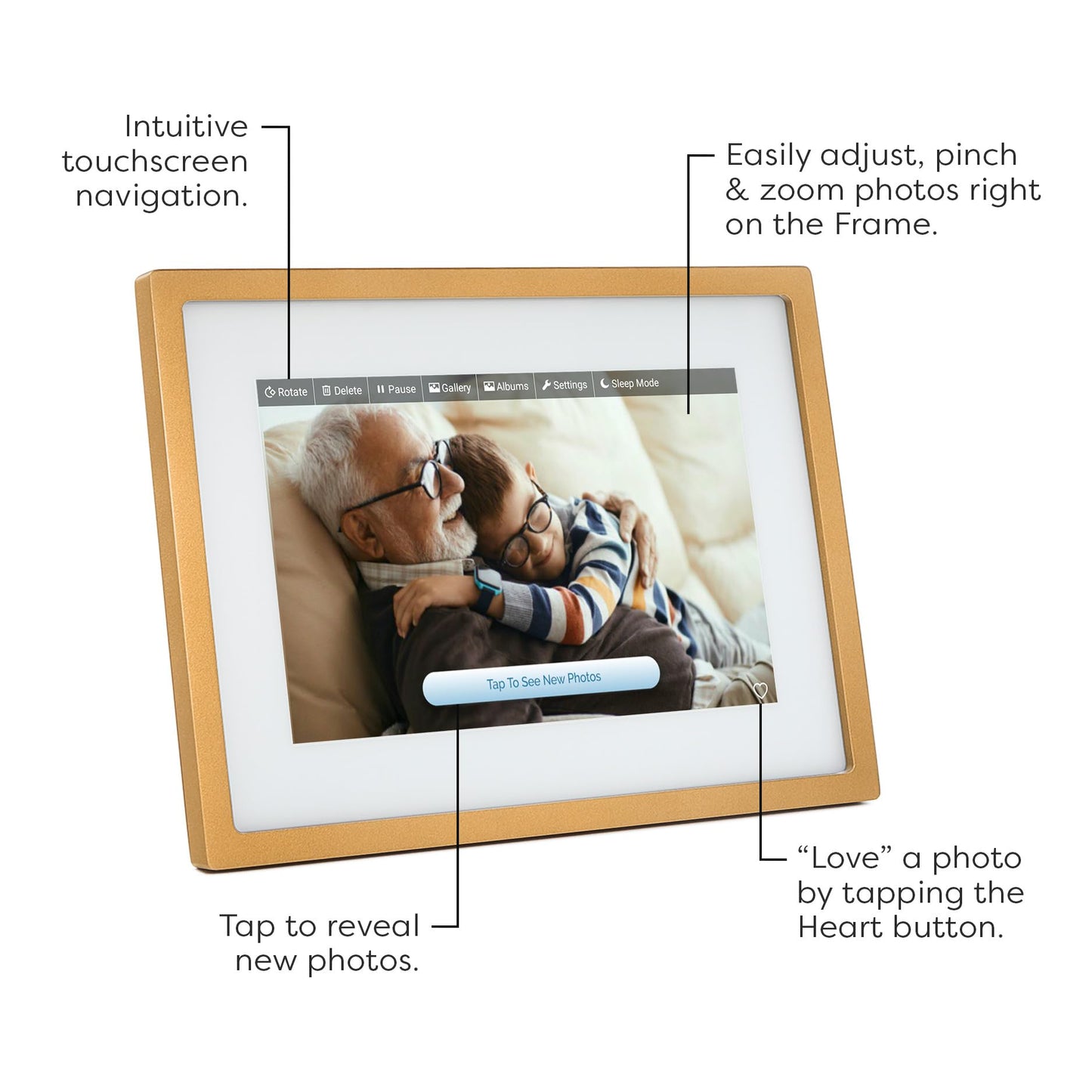 Skylight Frame – WiFi Digital Picture Frame Customer Support, Touch Screen Digital Photo Frame with Easy Setup, Photo Gifts for Parents and Grandparents - 10 Inch Black