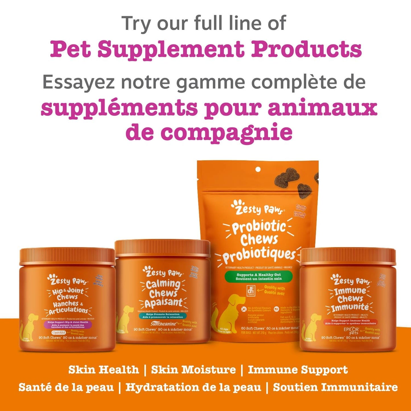 Zesty Paws Wild Alaskan Omega-3 Blend Pollock + Salmon Oil for Dogs and Cats- Skin and Coat Support, Omega 3 Supplement for Pets, 8.5oz