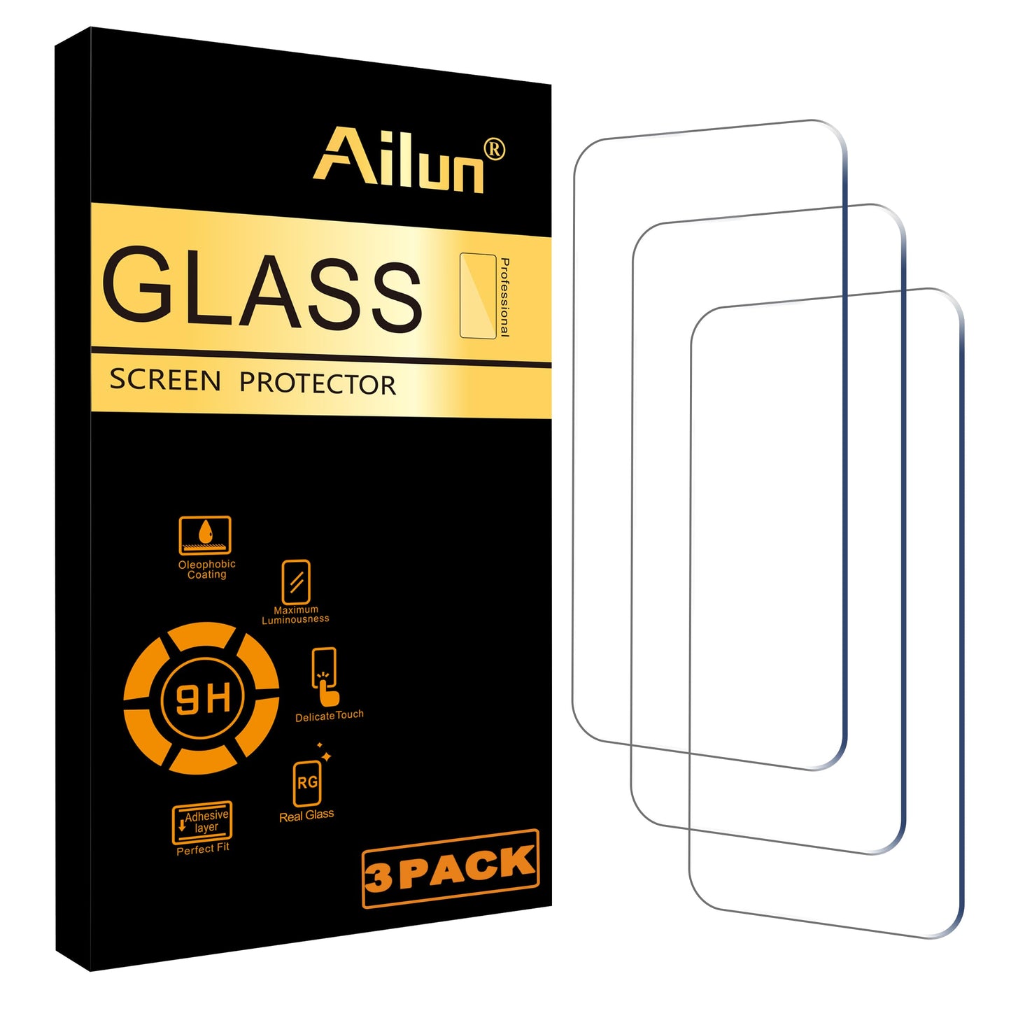 Ailun 3 Pack Screen Protector for iPhone 17 Pro Max [6.9 inch] with Installation Frame, Tempered Glass, Sensor Protection, Dynamic Island Compatible, Case Friendly