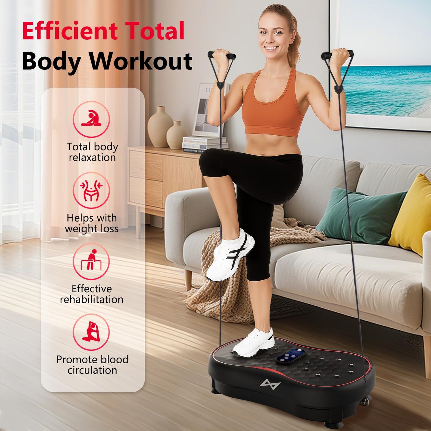 AXV Vibration Plate Fitness Platform Exercise Machine Vibrating Shaking Full Body Shaker Workout Vibrate Stand Shake Board Sport Gym for Weight Loss Fat Burner for Women Men