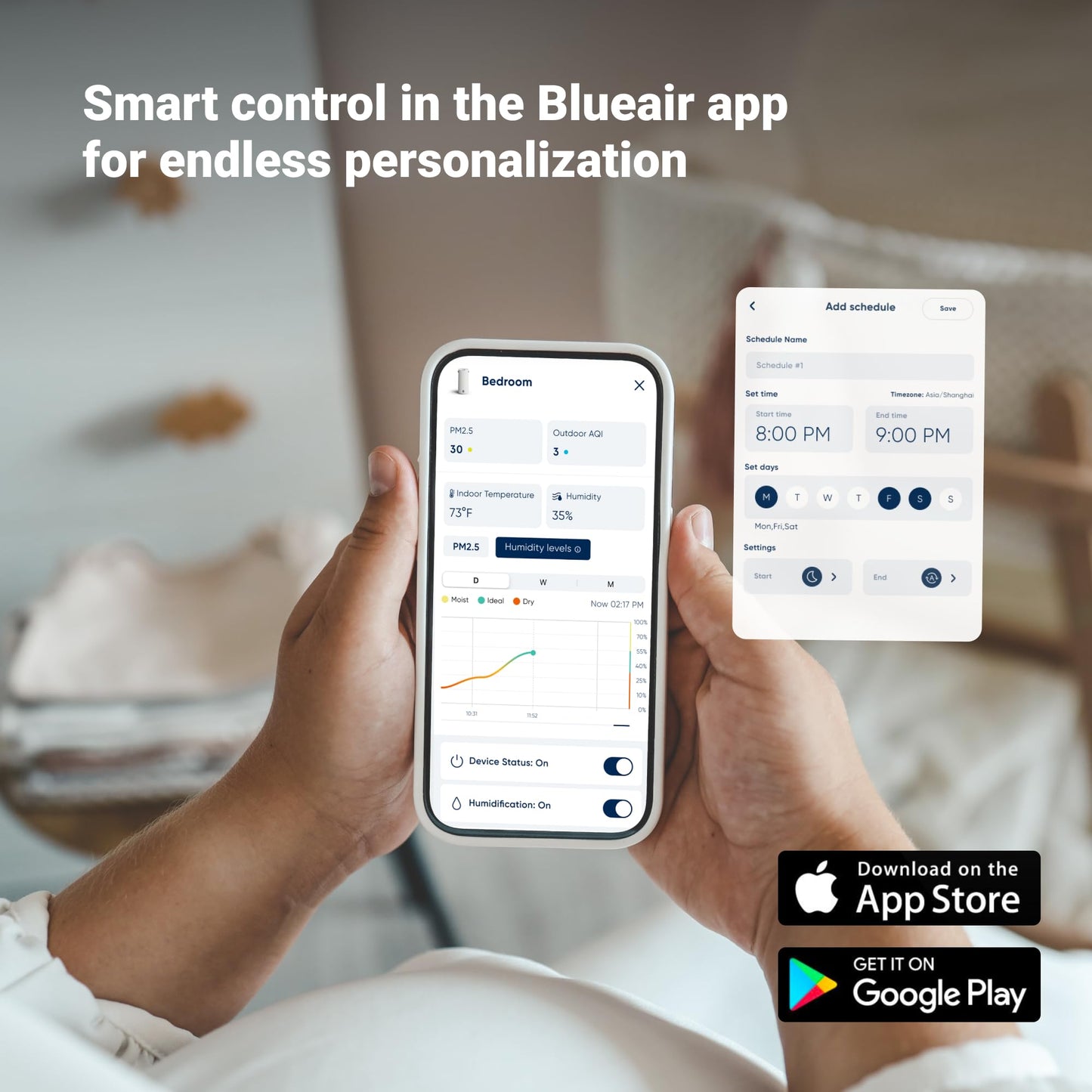 BLUEAIR Air Purifier for Small Room, Bedroom, Home, Cleans 926 sqft in one hour, HEPASilent Air Cleaner for Pets, Allergens, Virus, Dust, Mold, Smoke - Blue Pure 511i Max